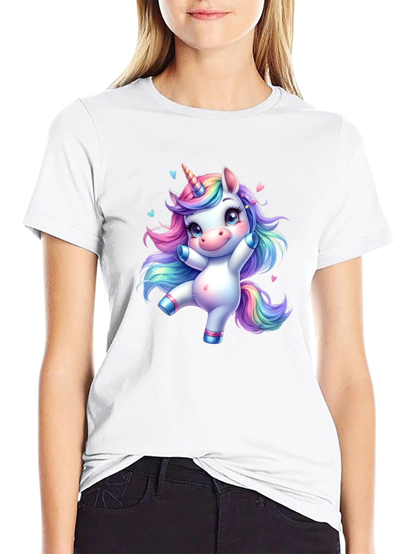 Cute Unicorn Black T-Shirt