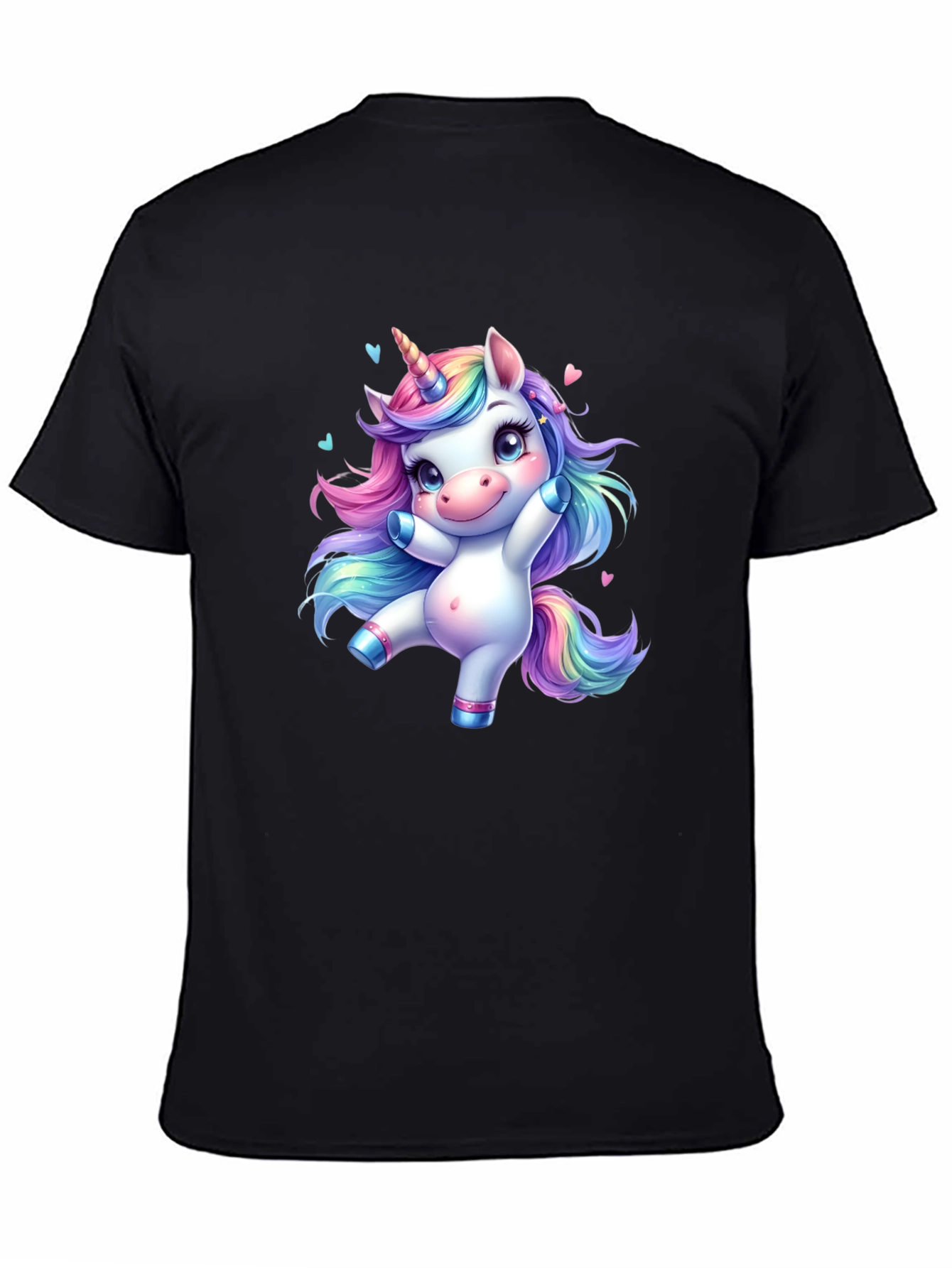 Cute Unicorn Black T-Shirt