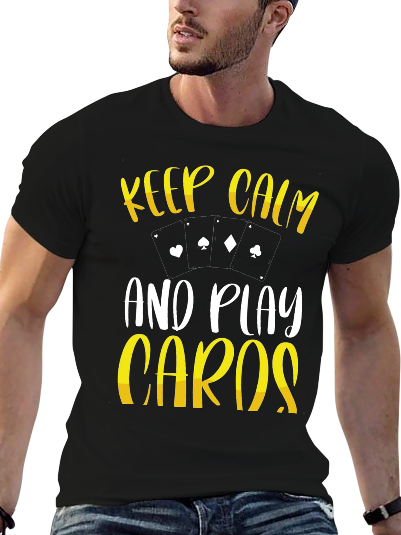 Keep Calm Play Cards Graphic T-Shirt