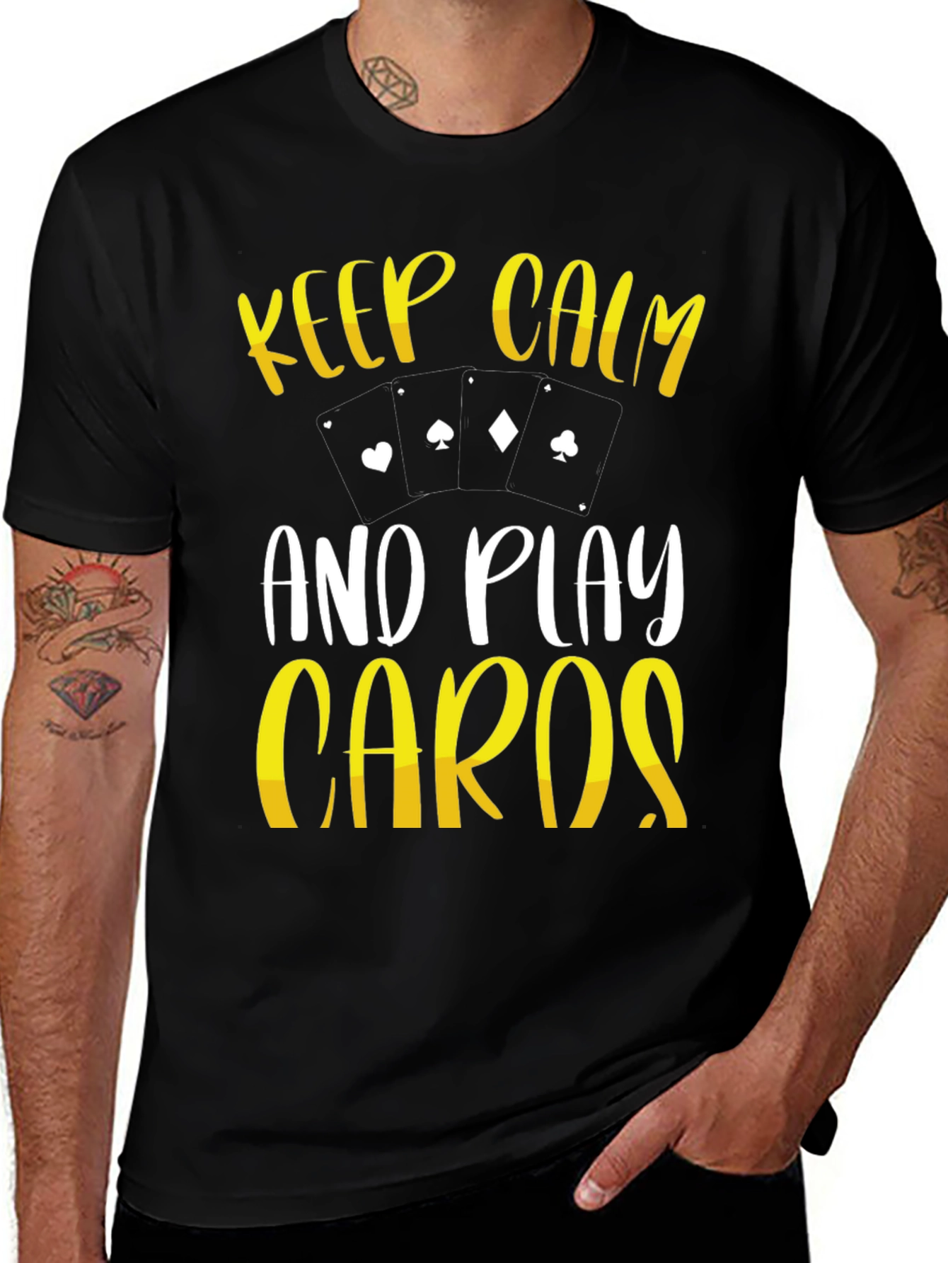 Keep Calm Play Cards Graphic T-Shirt
