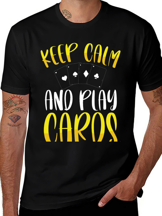 Keep Calm Play Cards Graphic T-Shirt