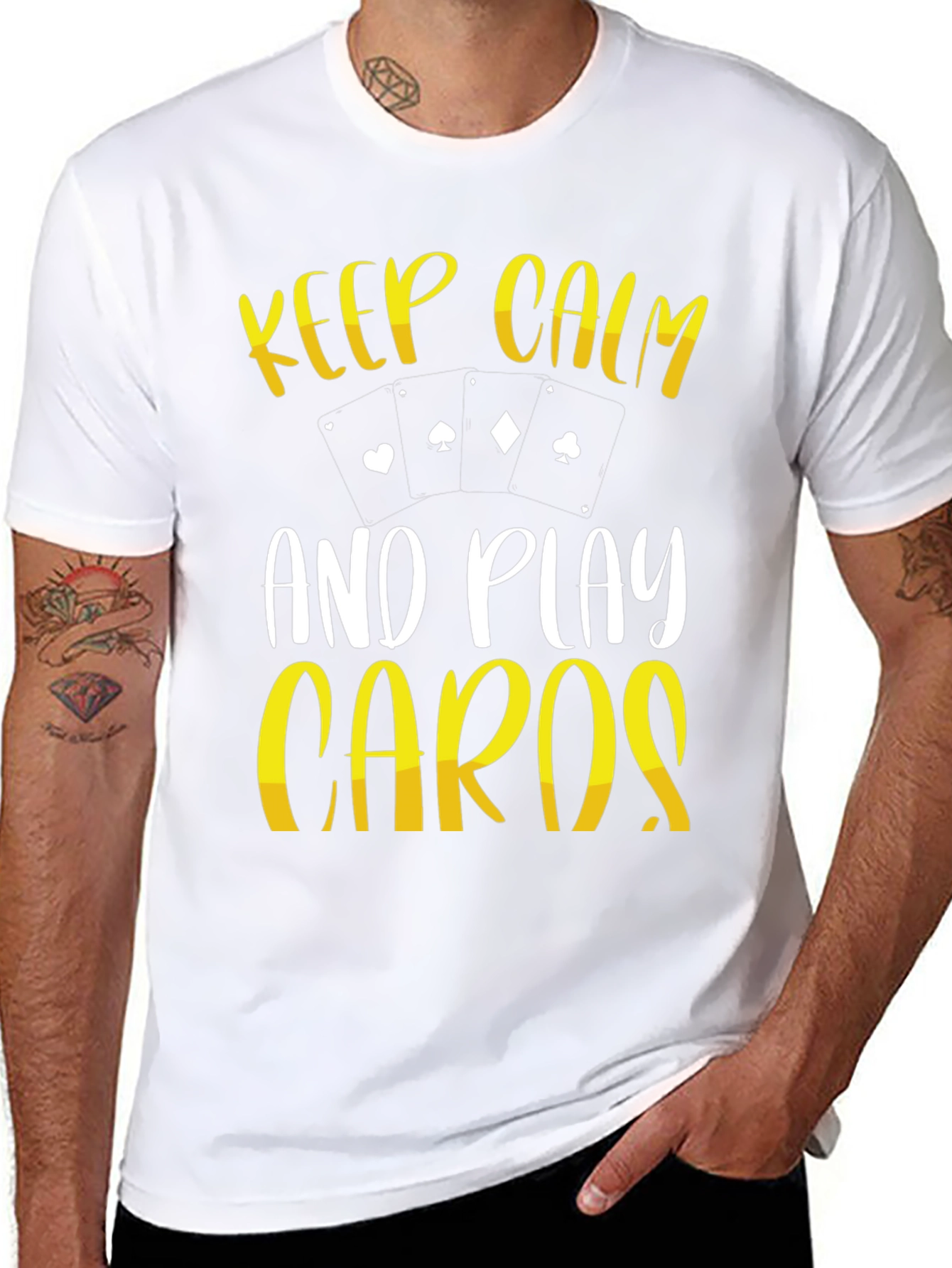 Keep Calm Play Cards Graphic T-Shirt