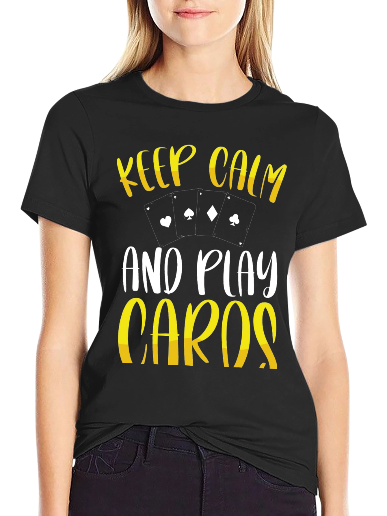 Keep Calm Play Cards Graphic T-Shirt