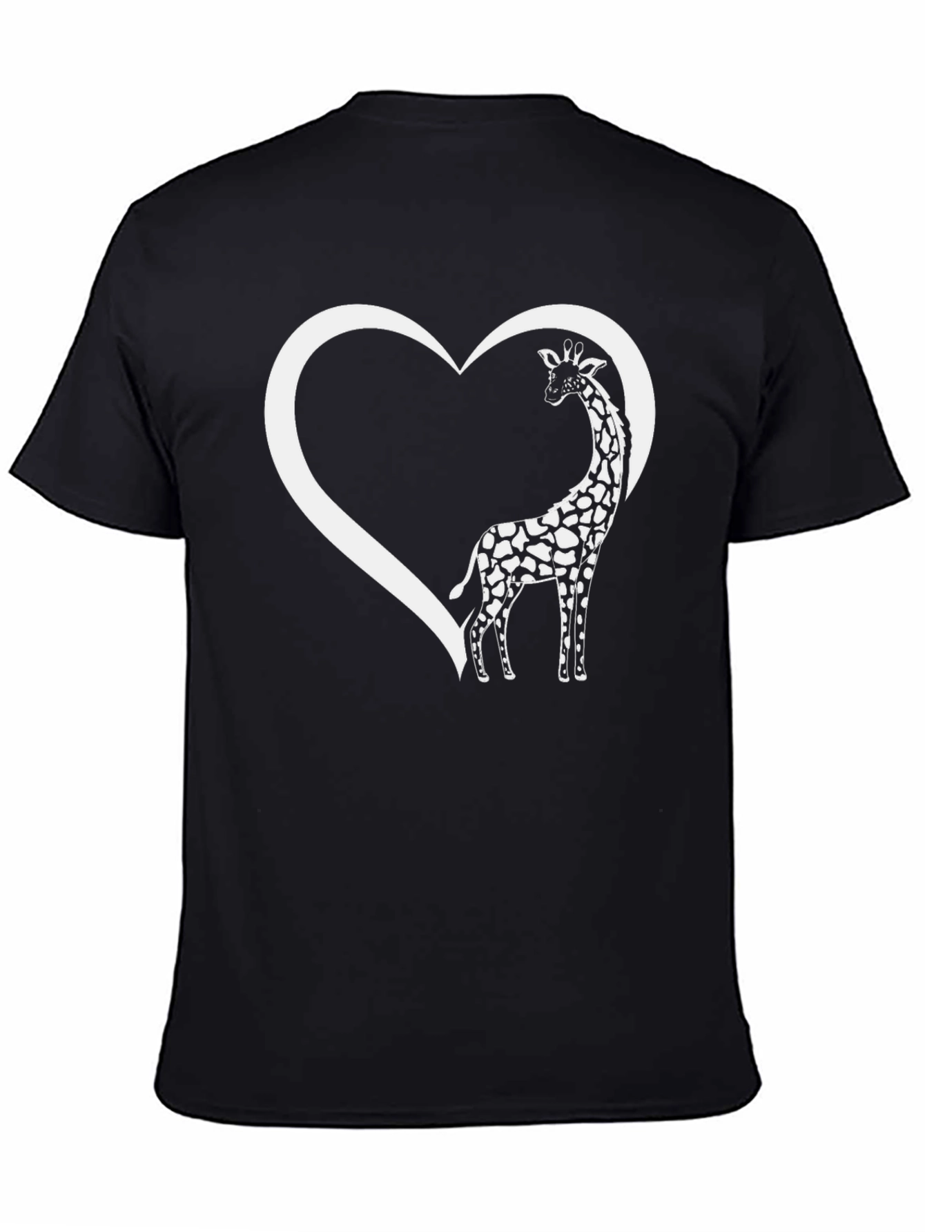 Giraffe Heart T-Shirt - Black Graphic Tee