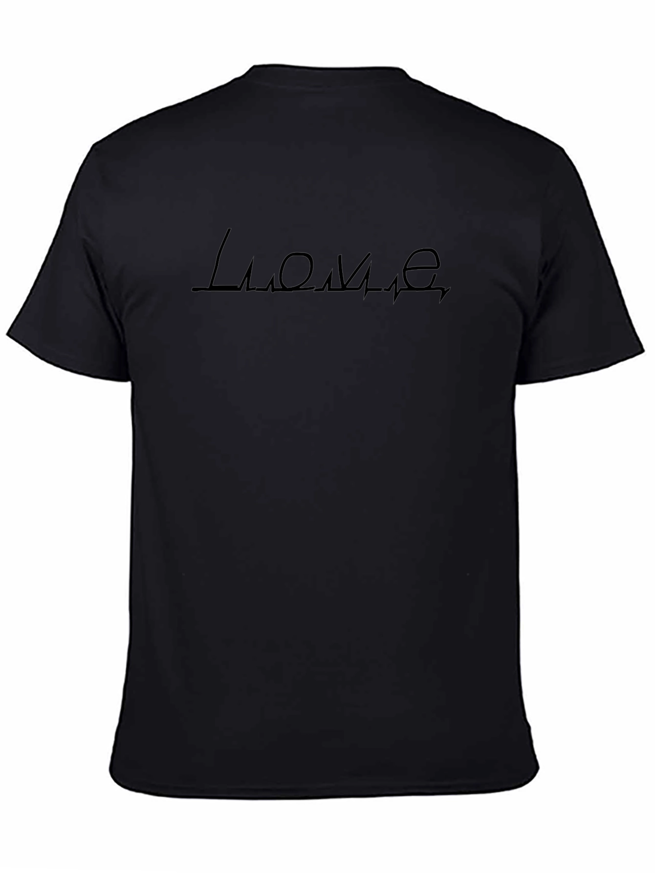 Love Heartbeat Graphic Black T-Shirt