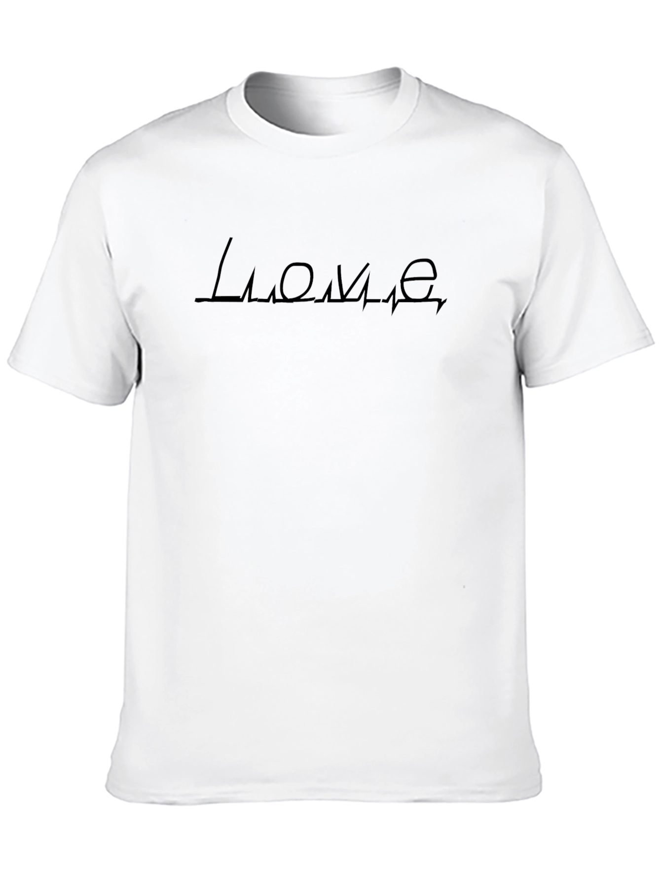 Love Heartbeat Graphic Black T-Shirt