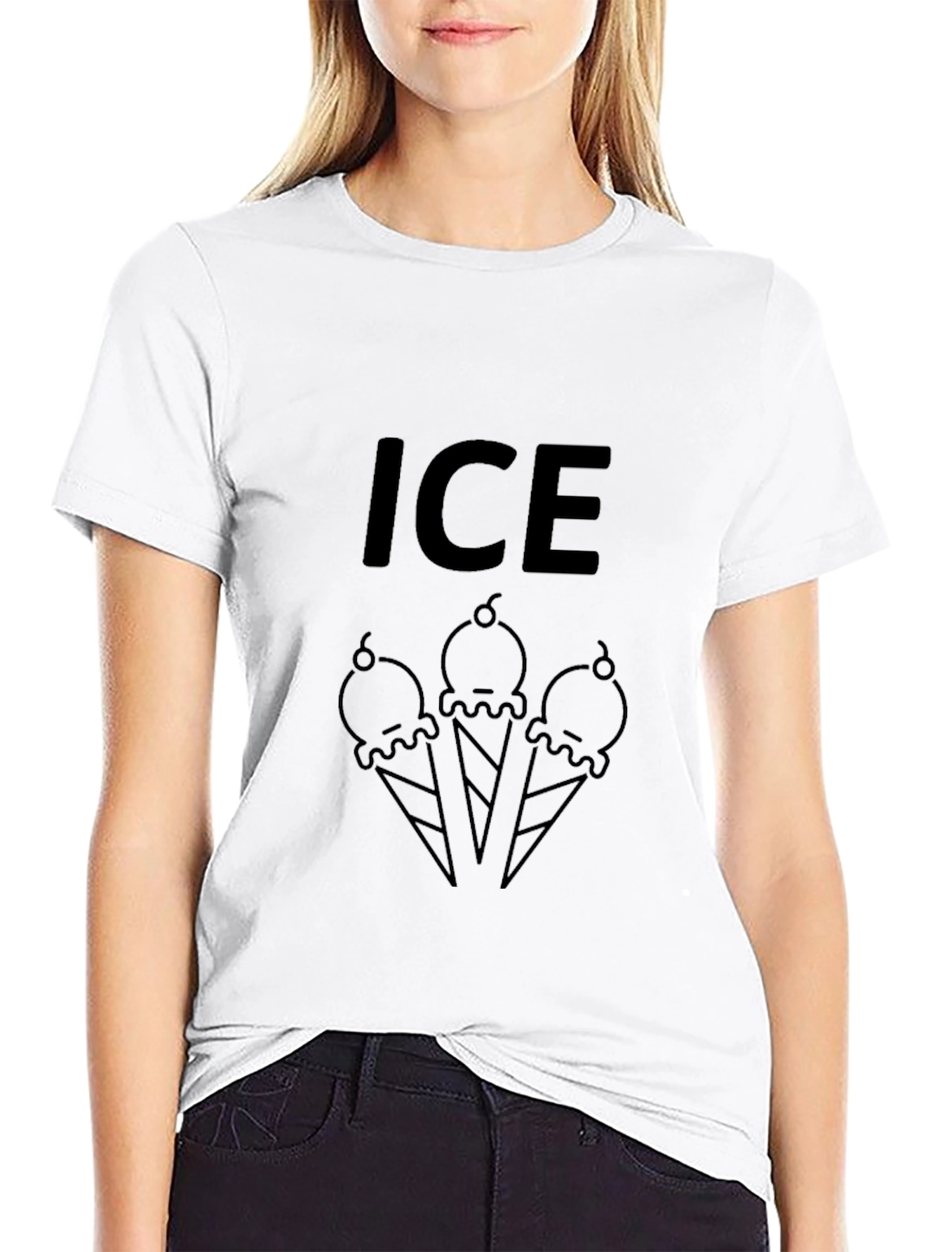 Ice Cream Graphic T-Shirt - Black