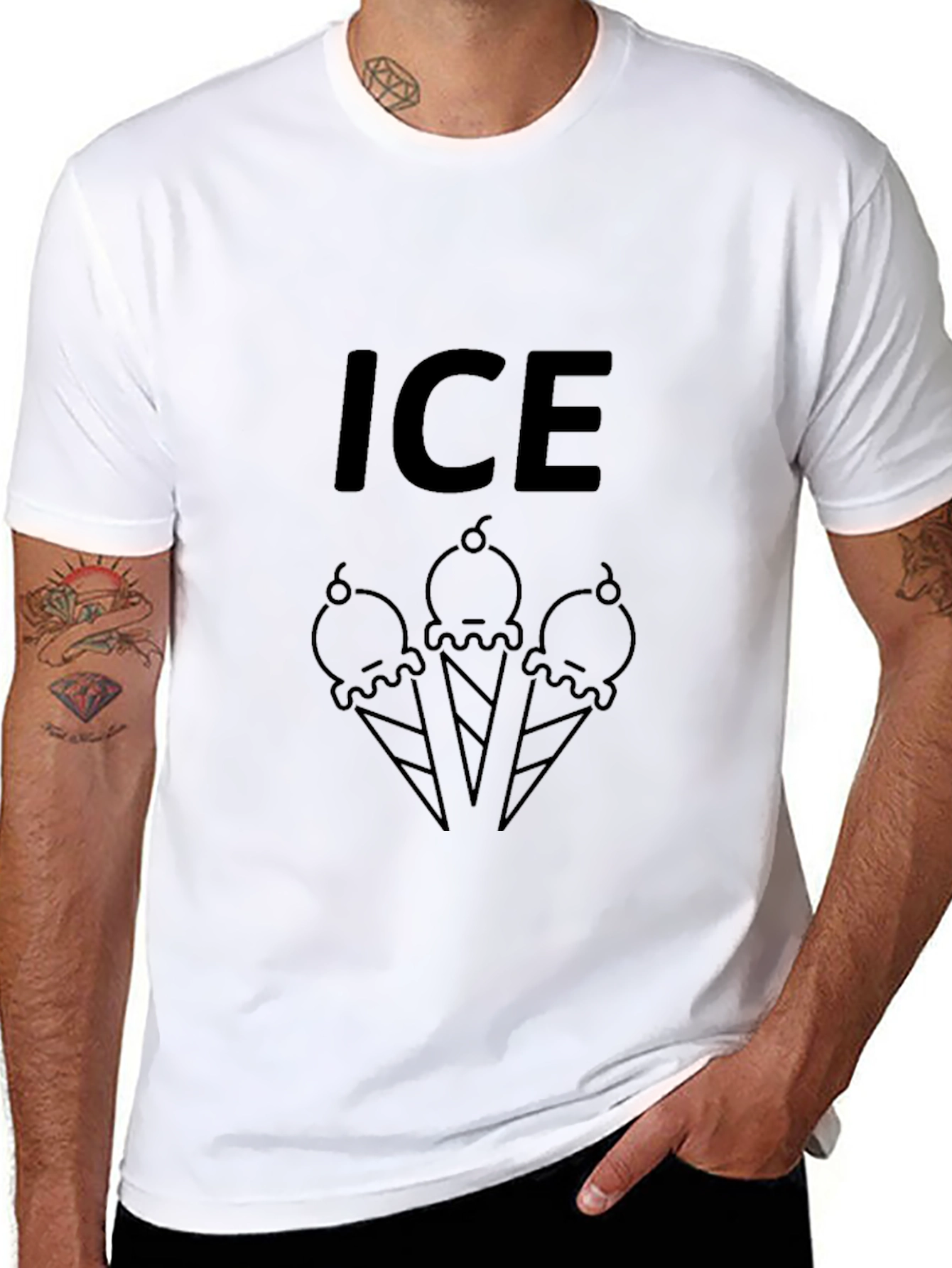Ice Cream Graphic T-Shirt - Black