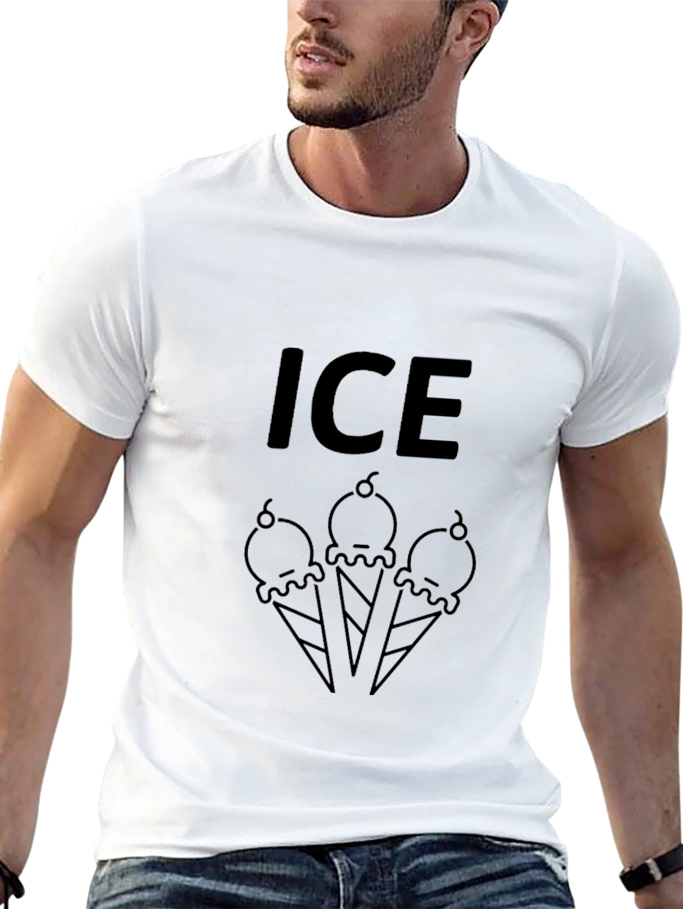 Ice Cream Graphic T-Shirt - Black