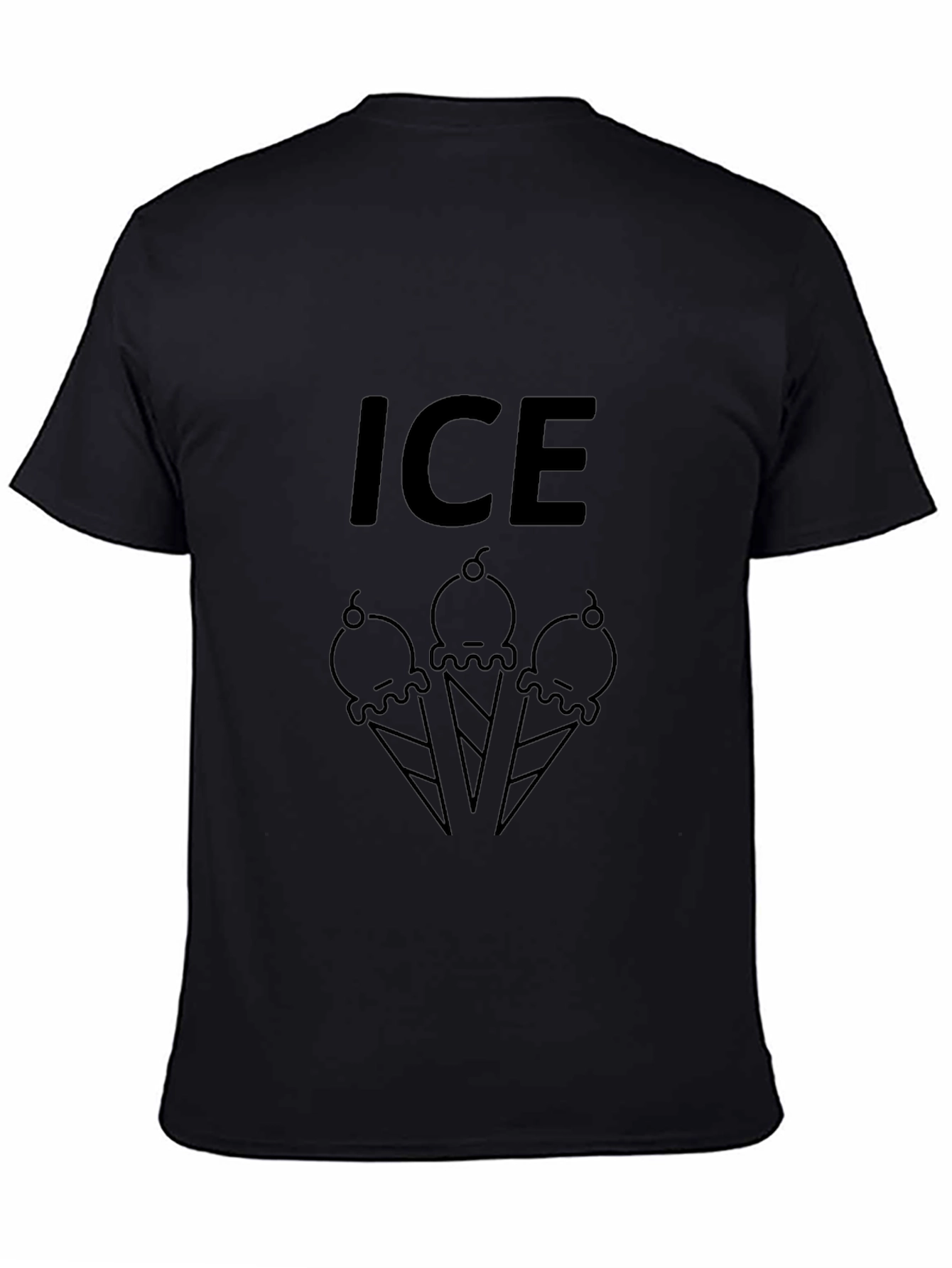 Ice Cream Graphic T-Shirt - Black