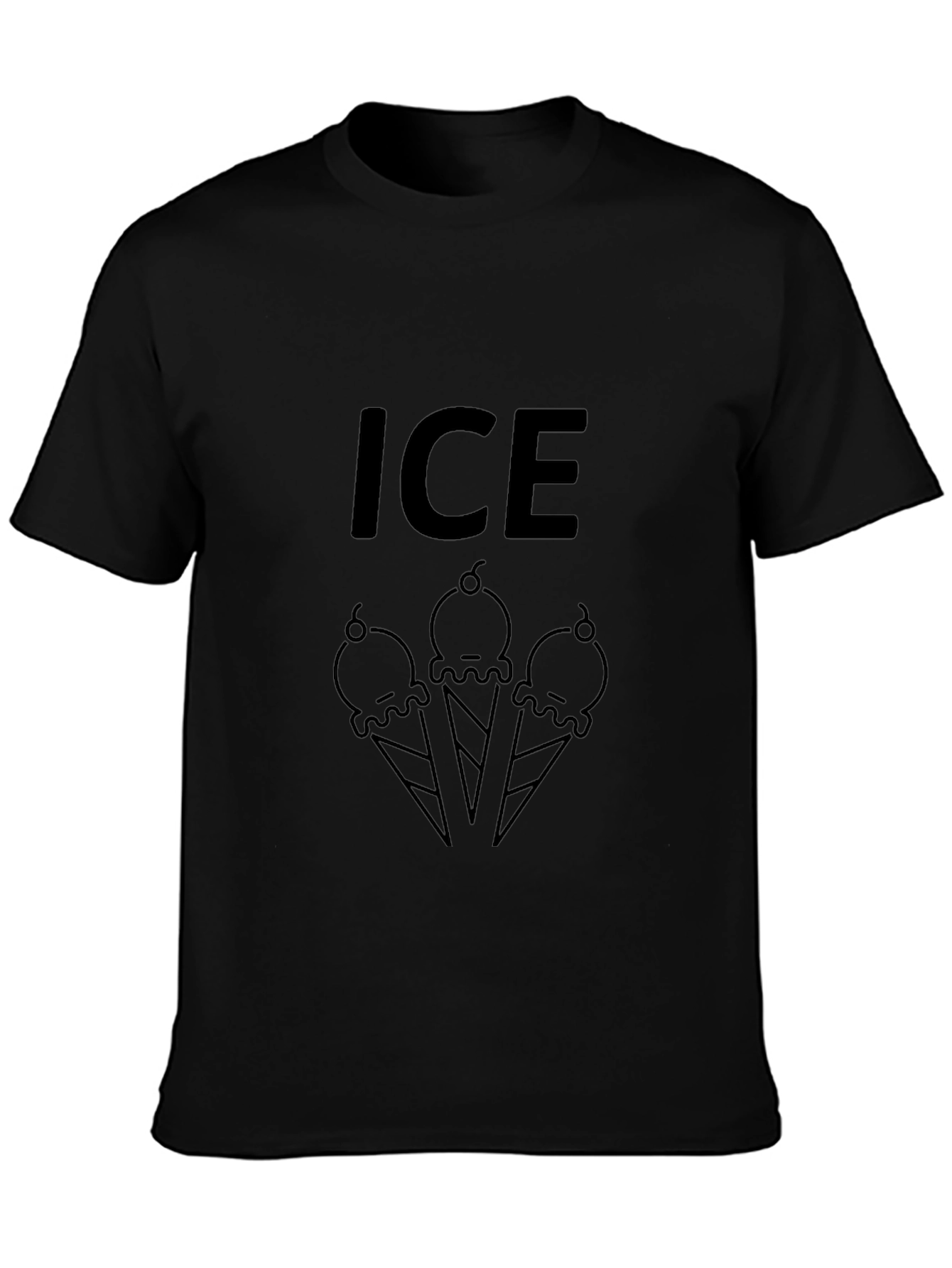 Ice Cream Graphic T-Shirt - Black