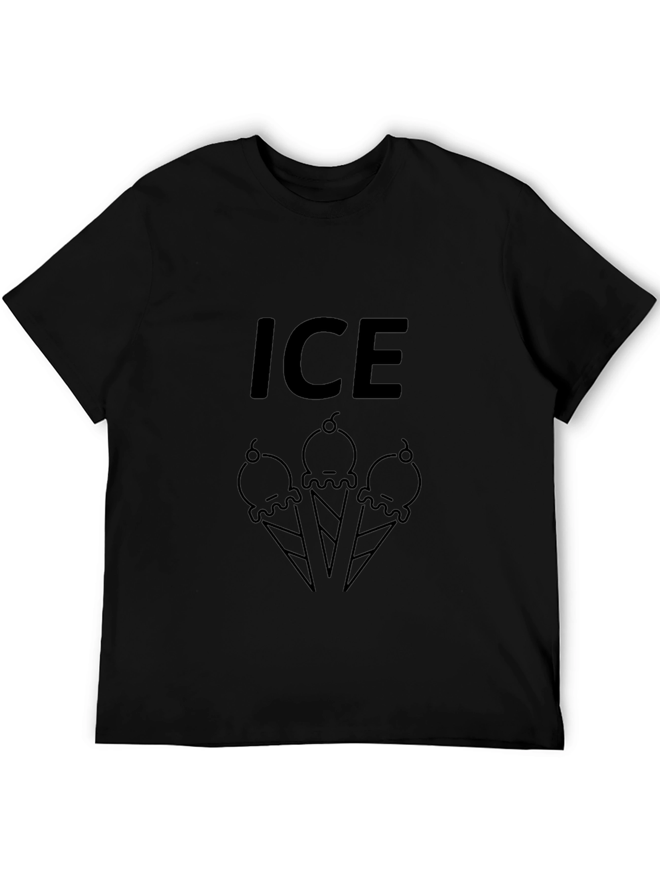 Ice Cream Graphic T-Shirt - Black