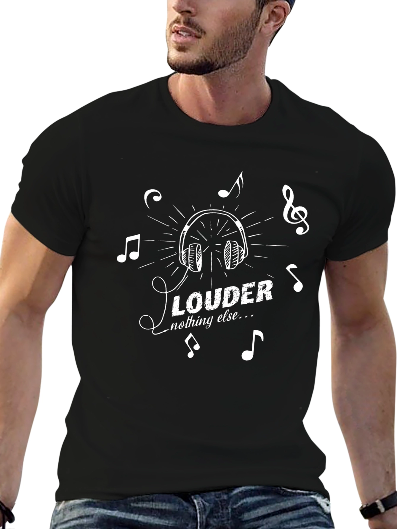 Louder Music Graphic Black T-Shirt