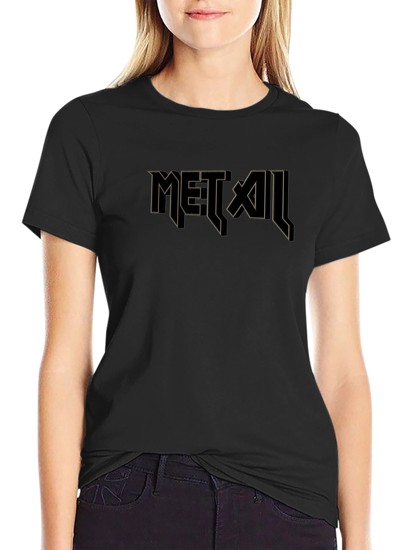 Metal Graphic Black T-Shirt for Men