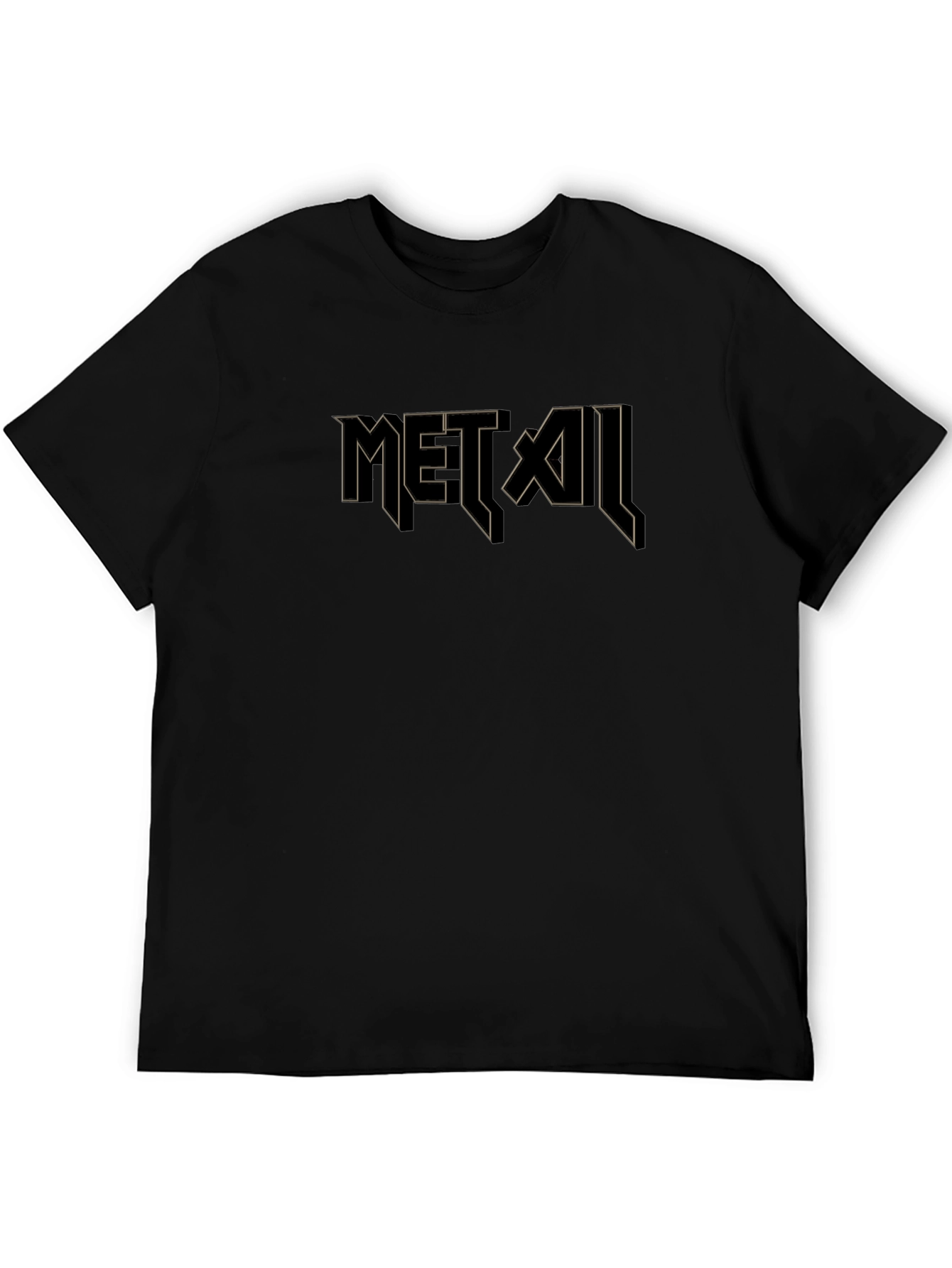 Metal Graphic Black T-Shirt for Men