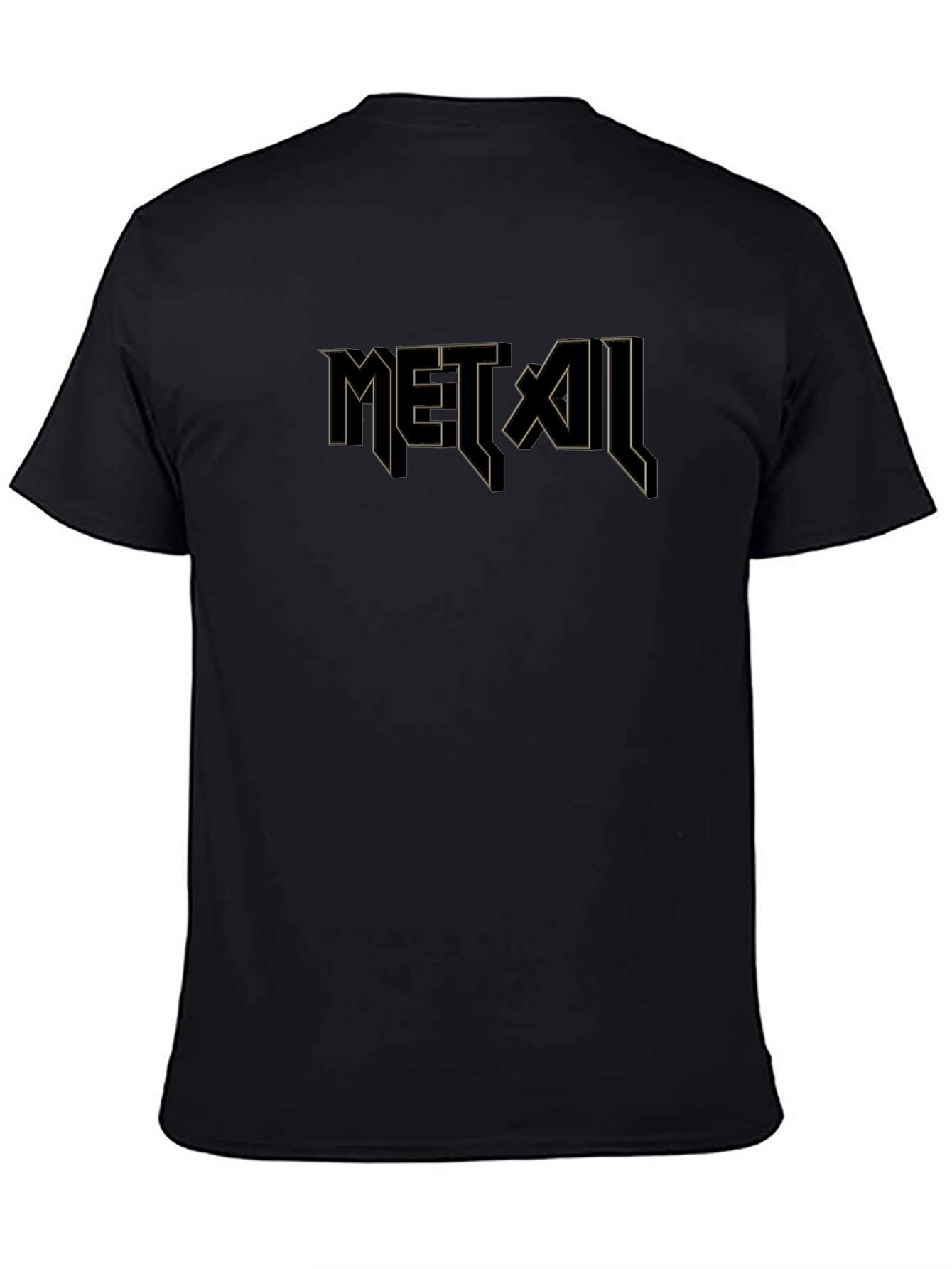 Metal Graphic Black T-Shirt for Men