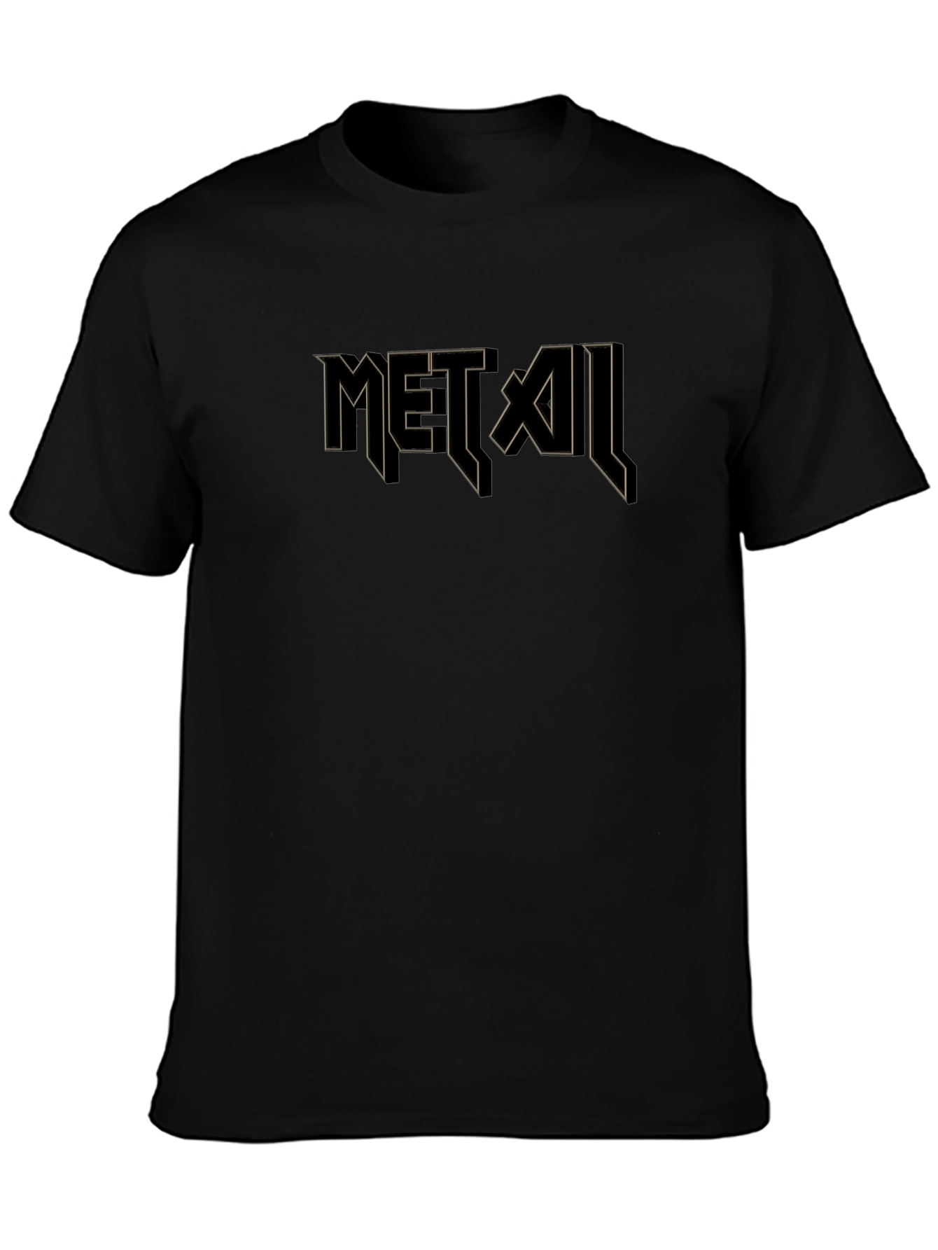 Metal Graphic Black T-Shirt for Men