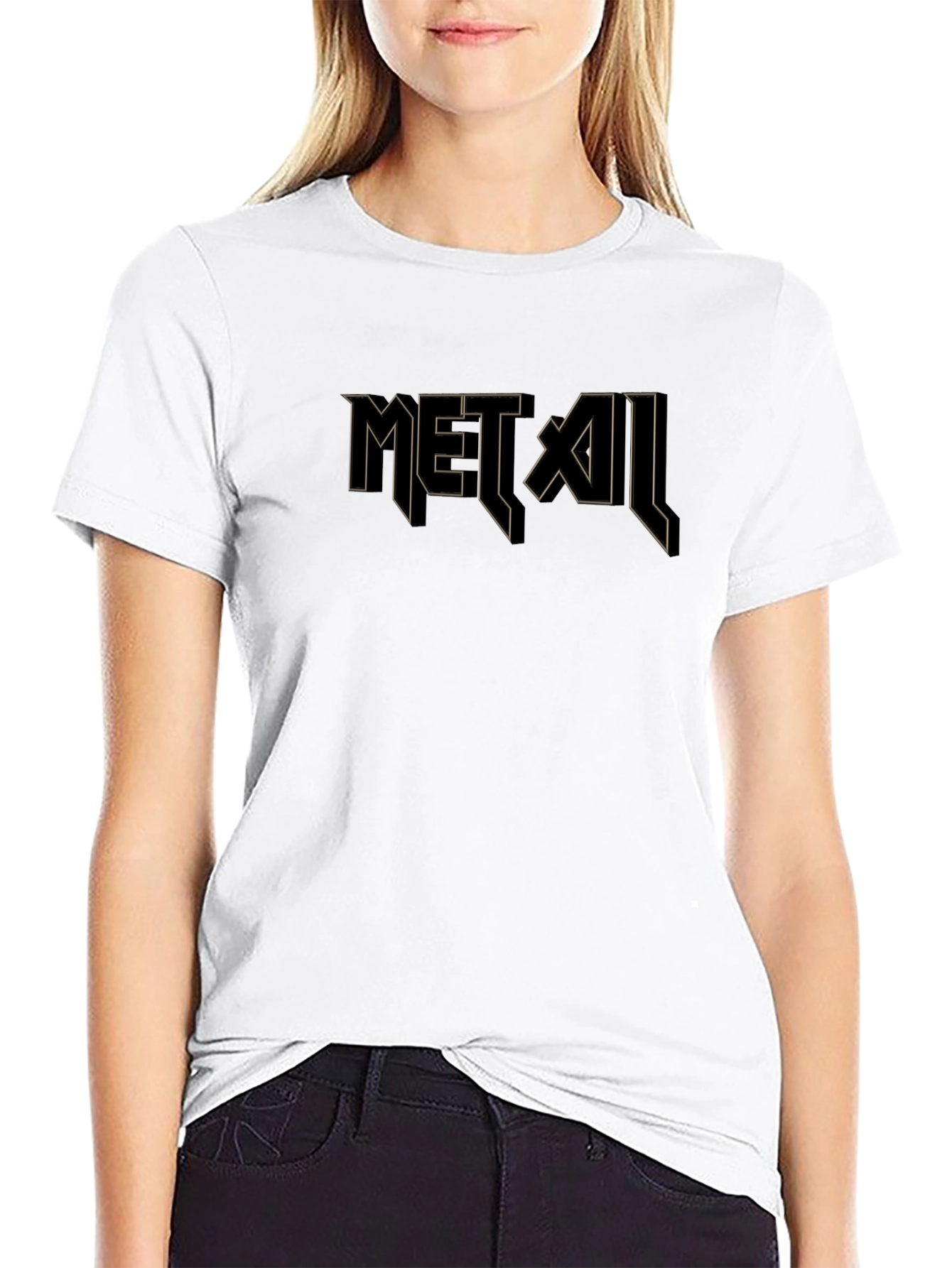 Metal Graphic Black T-Shirt for Men