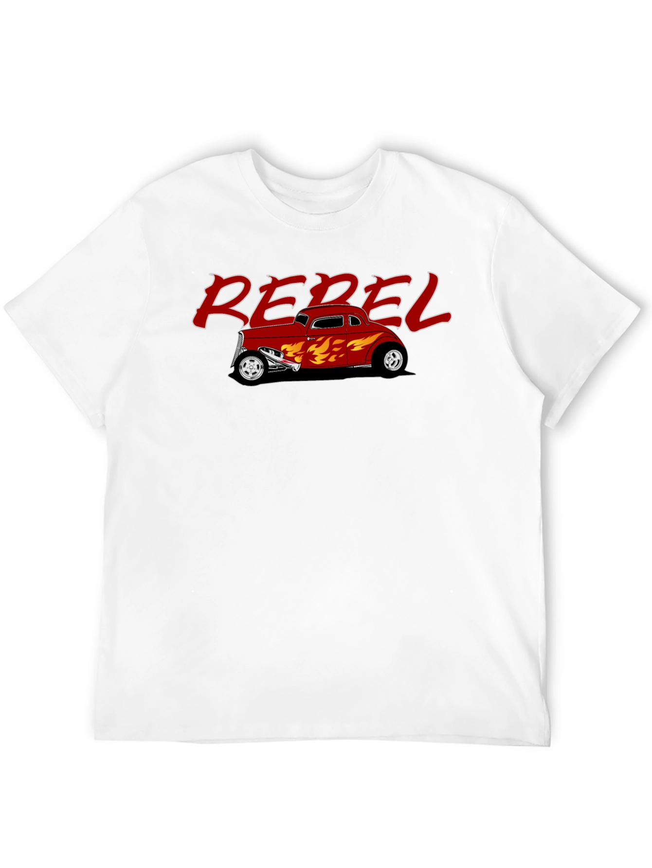 Rebel Hot Rod Flames Graphic T-Shirt