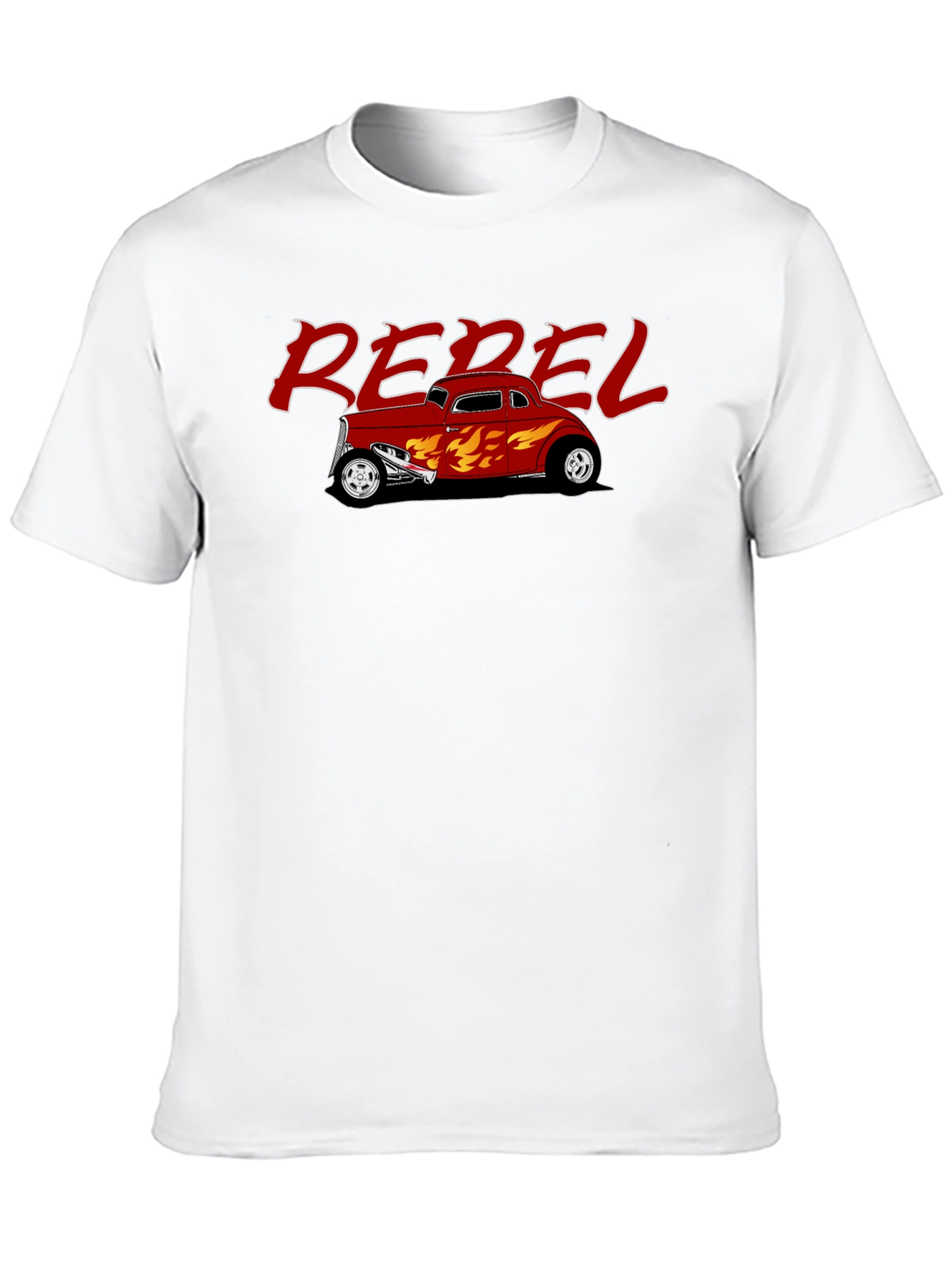 Rebel Hot Rod Flames Graphic T-Shirt