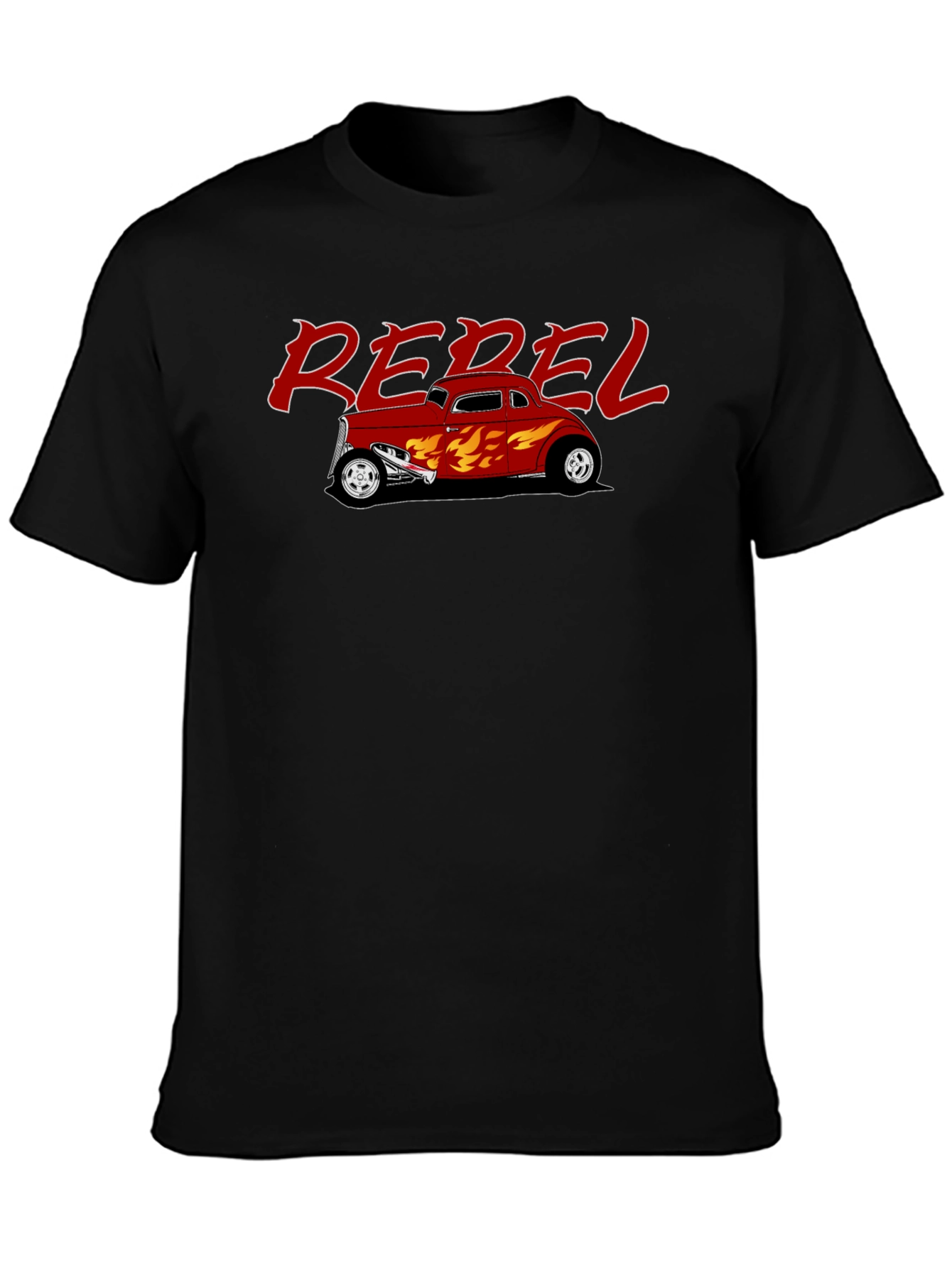 Rebel Hot Rod Flames Graphic T-Shirt