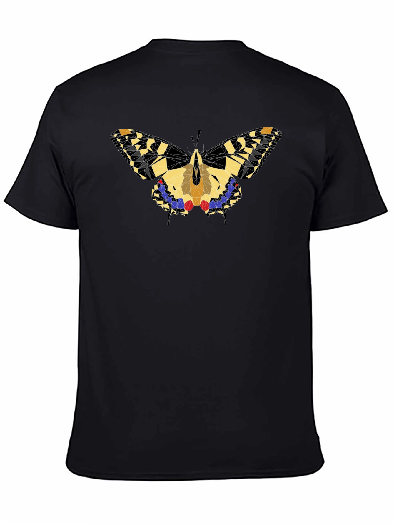 Geometric Butterfly Graphic Black T-Shirt