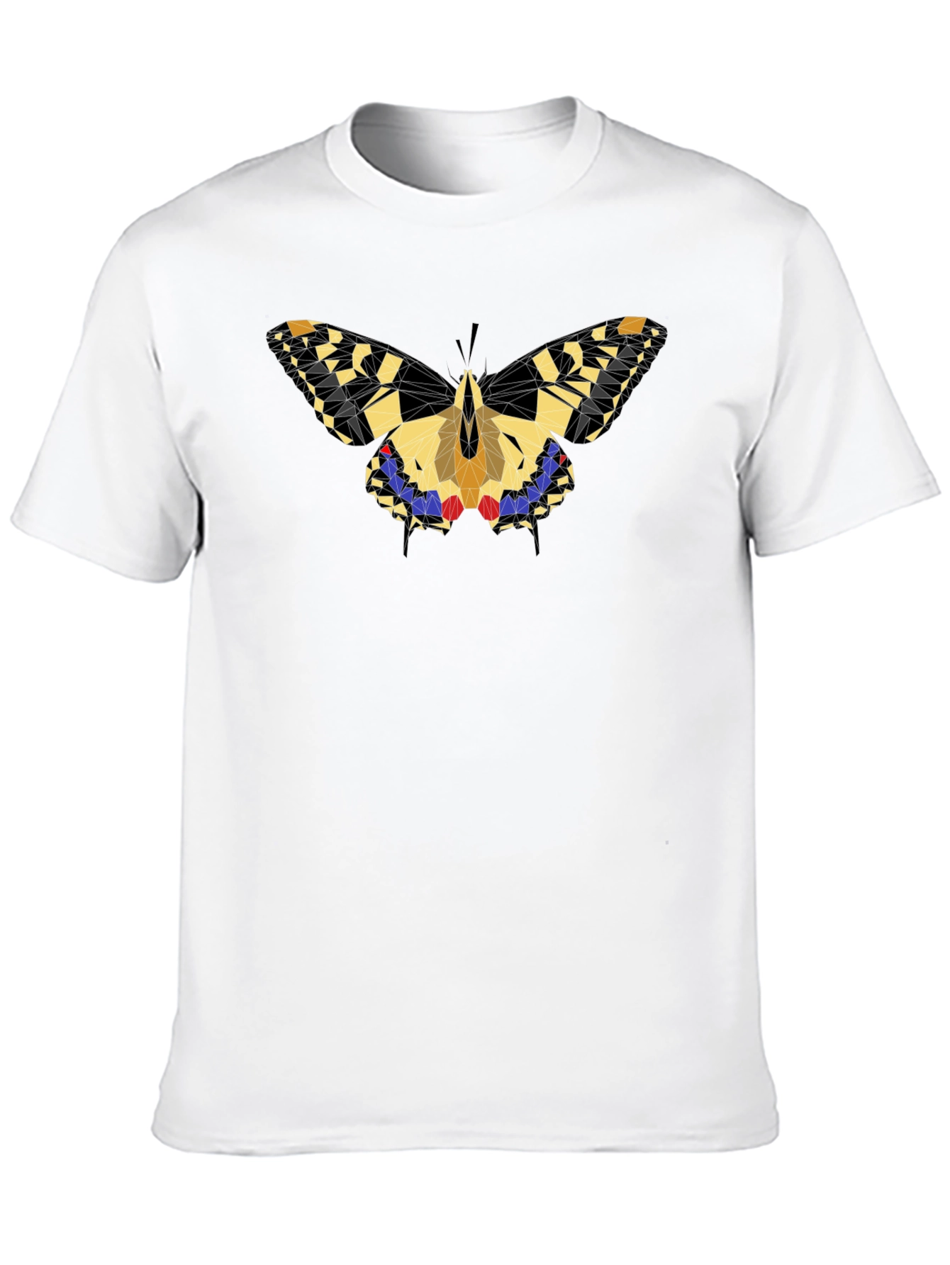 Geometric Butterfly Graphic Black T-Shirt