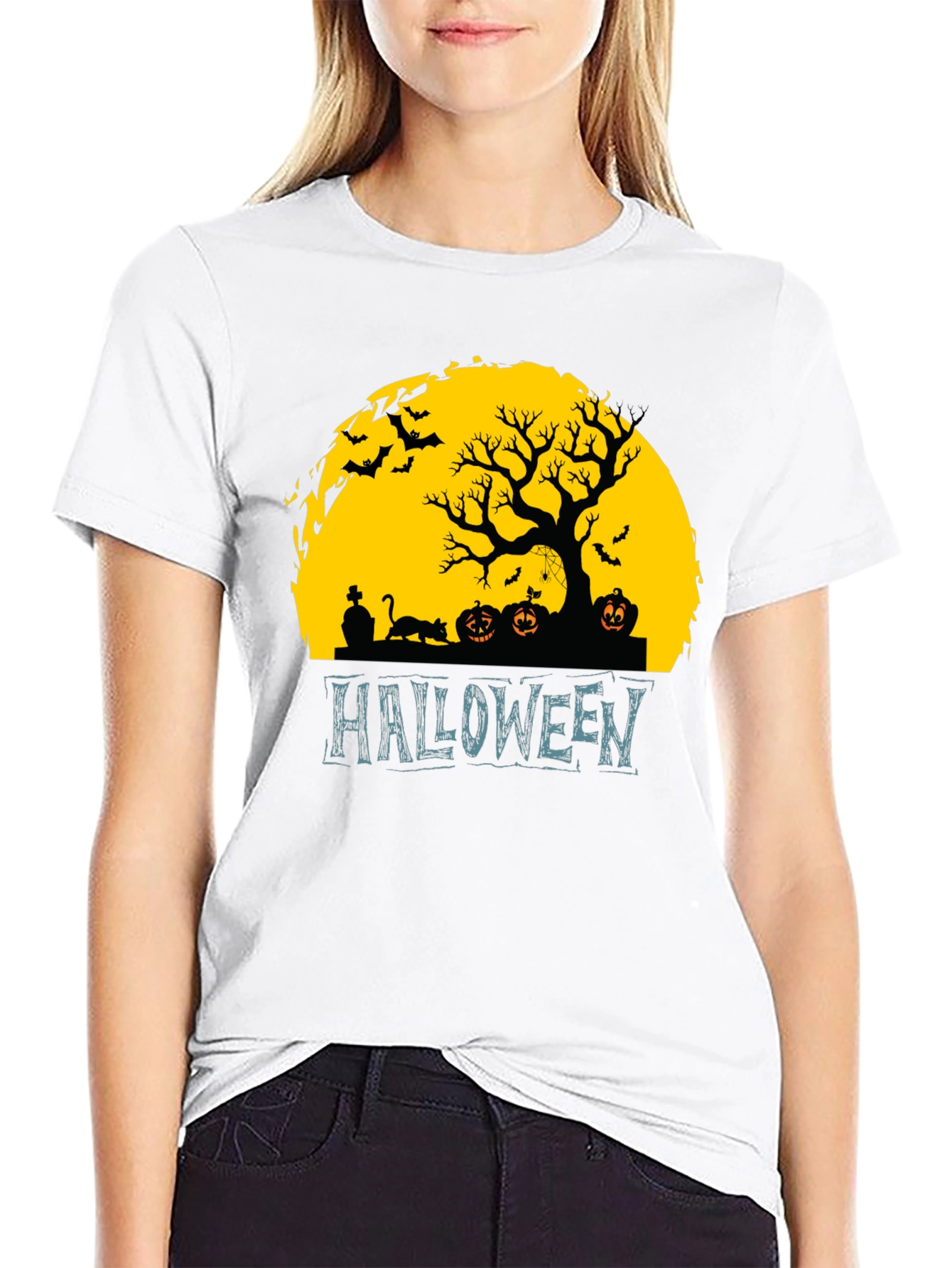 Halloween Silhouette Graphic T-Shirt