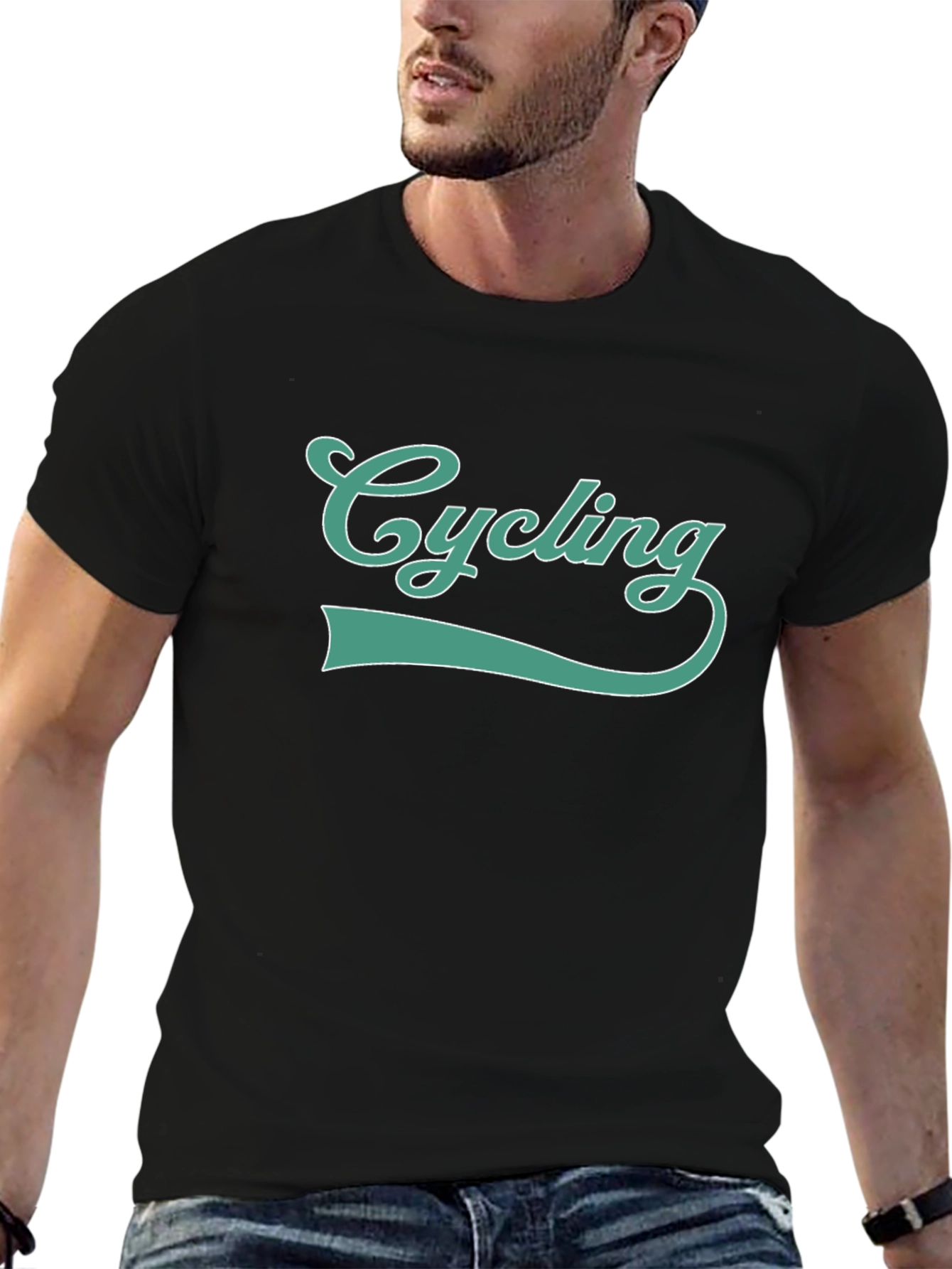 Cycling Graphic Tee - Sporty Black T-Shirt