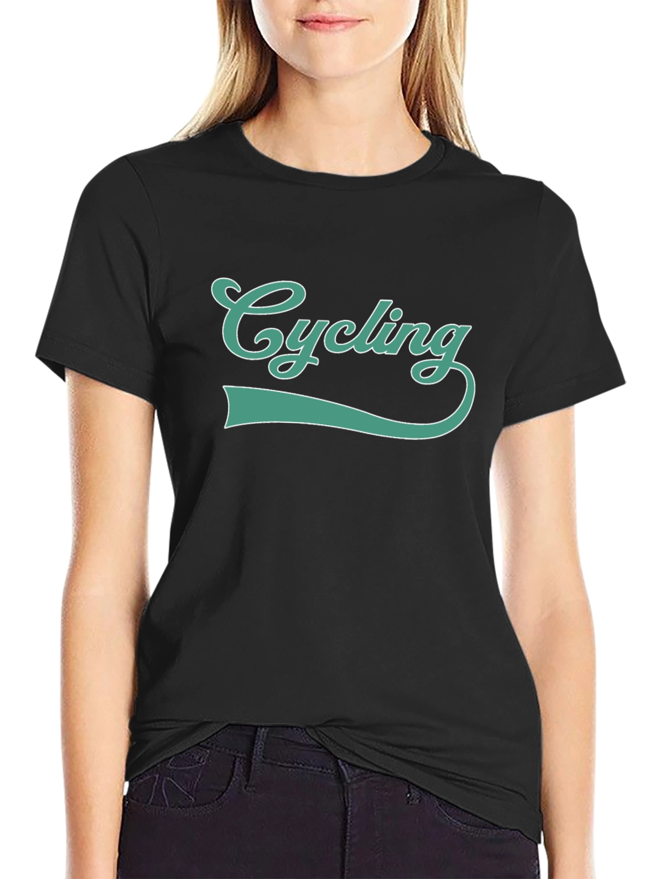Cycling Graphic Tee - Sporty Black T-Shirt