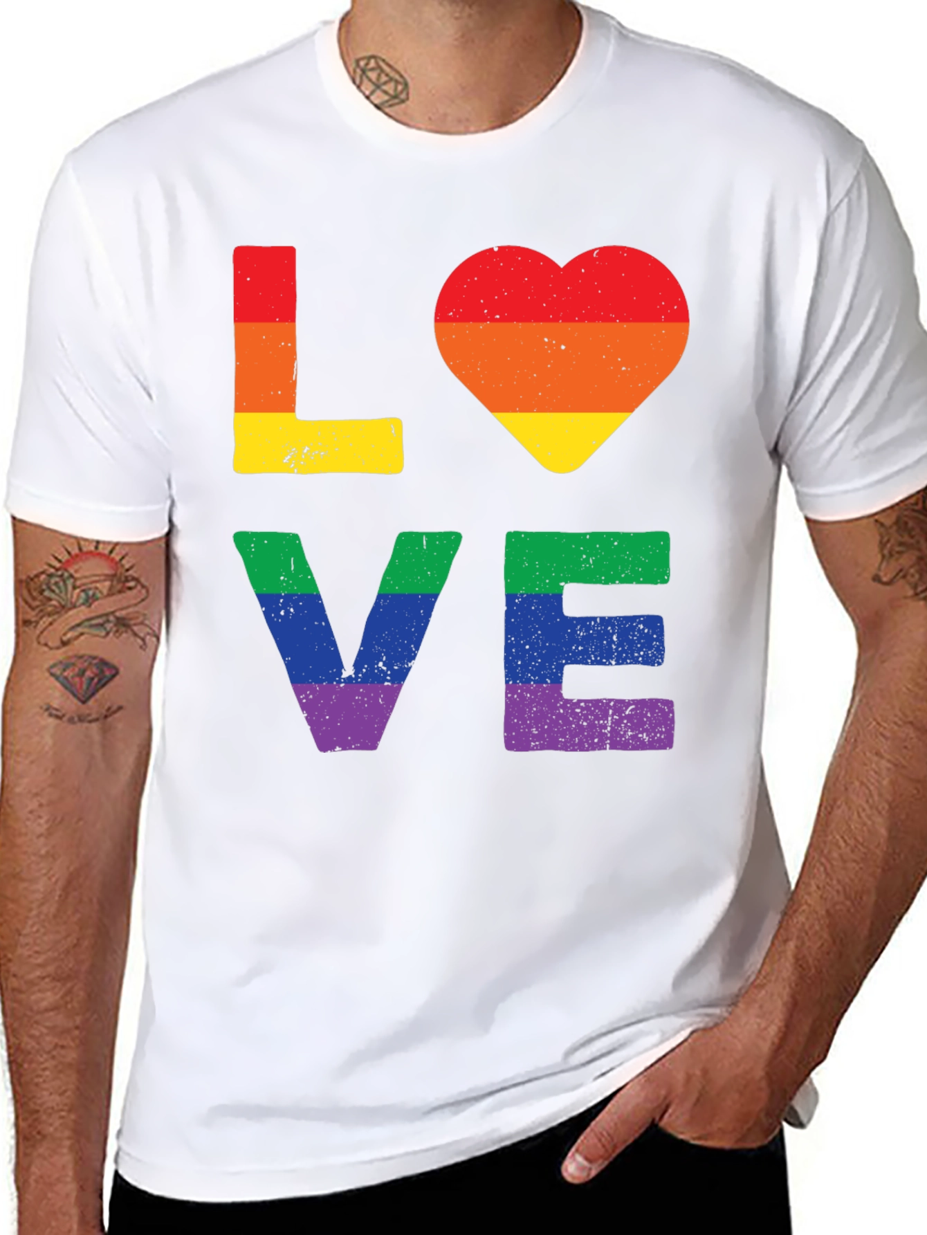 Pride LOVE T-Shirt - Rainbow Graphic Tee
