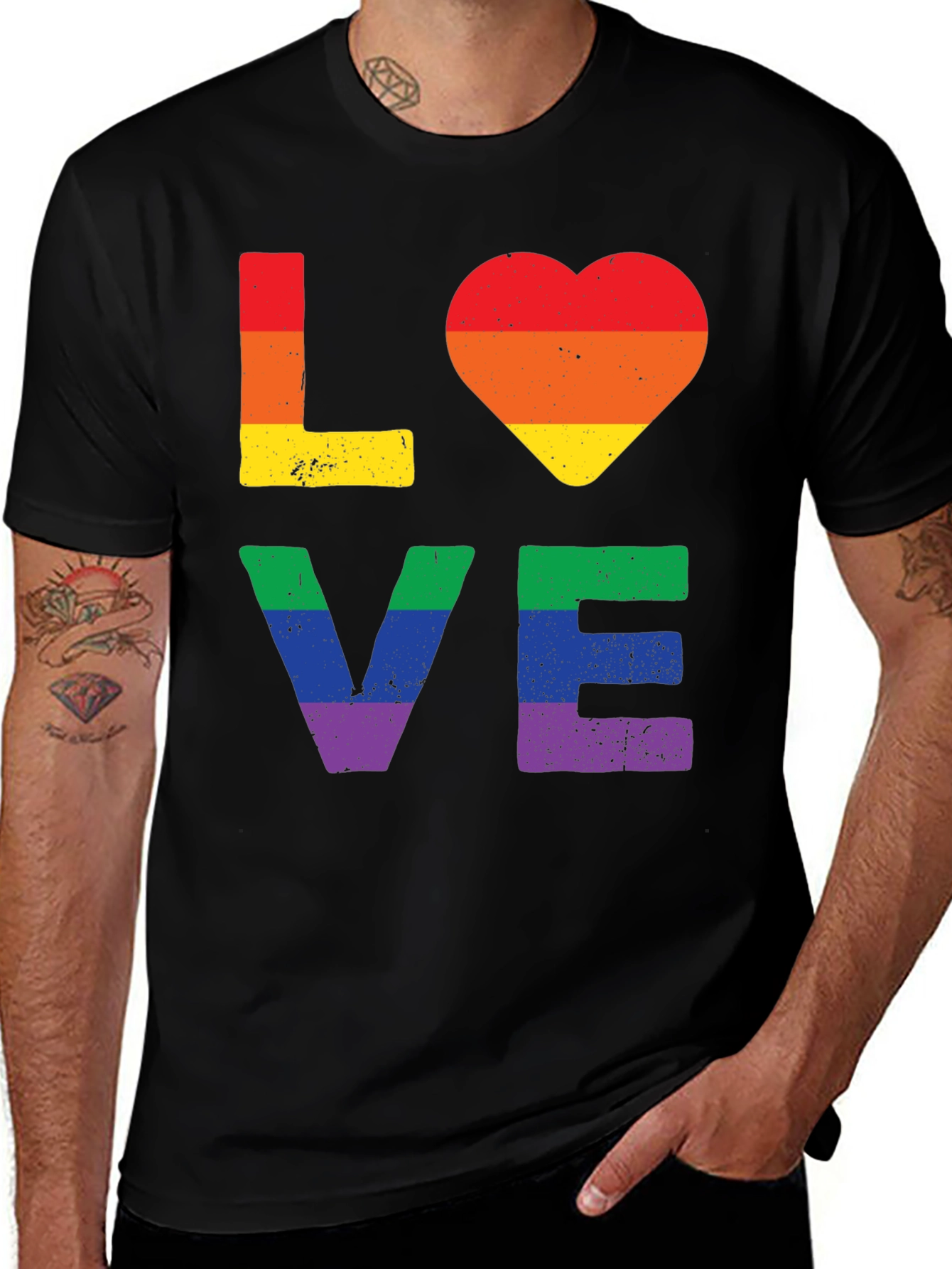 Pride LOVE T-Shirt - Rainbow Graphic Tee