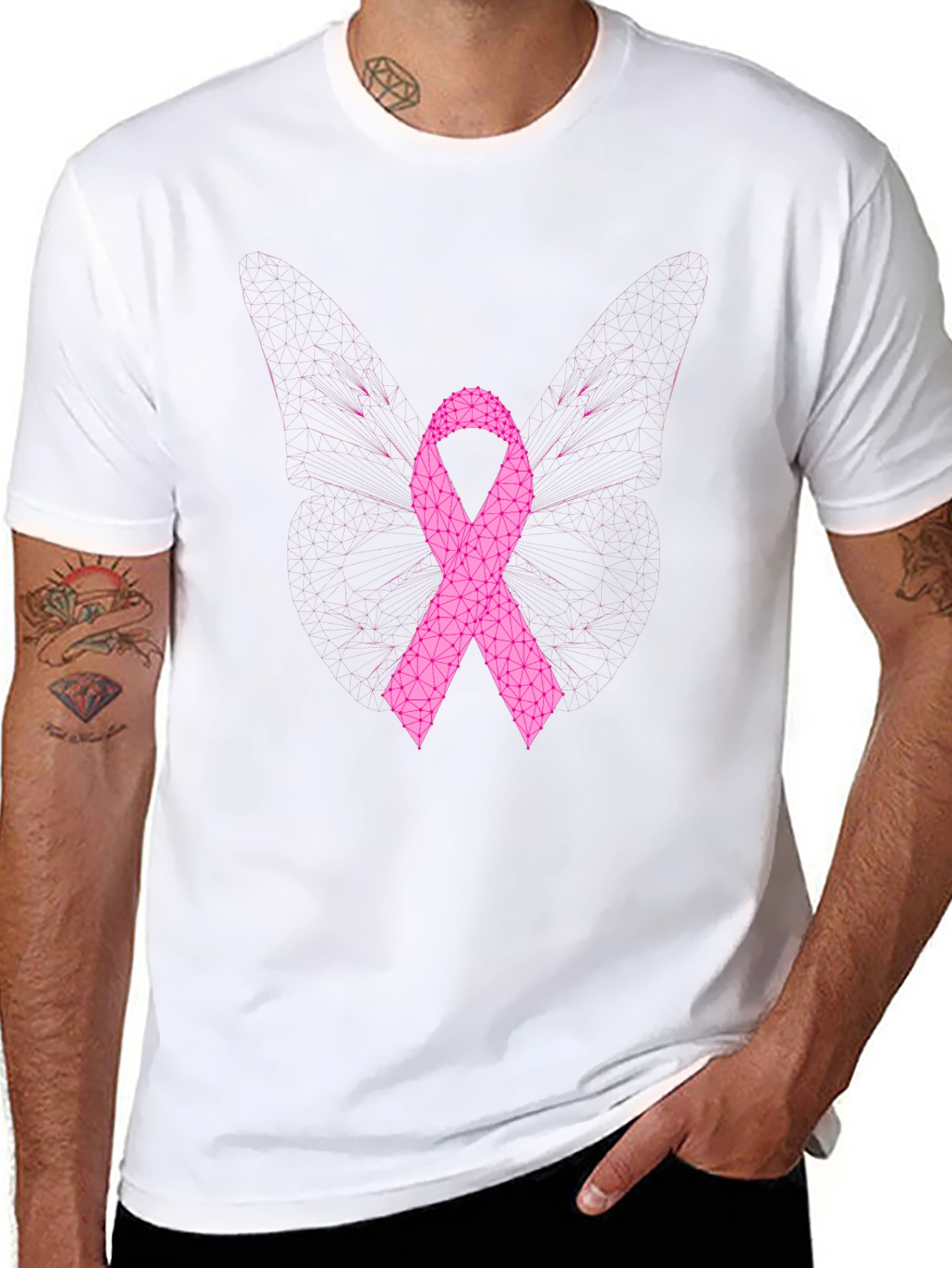 Pink Ribbon Support T-Shirt - Awareness Tee