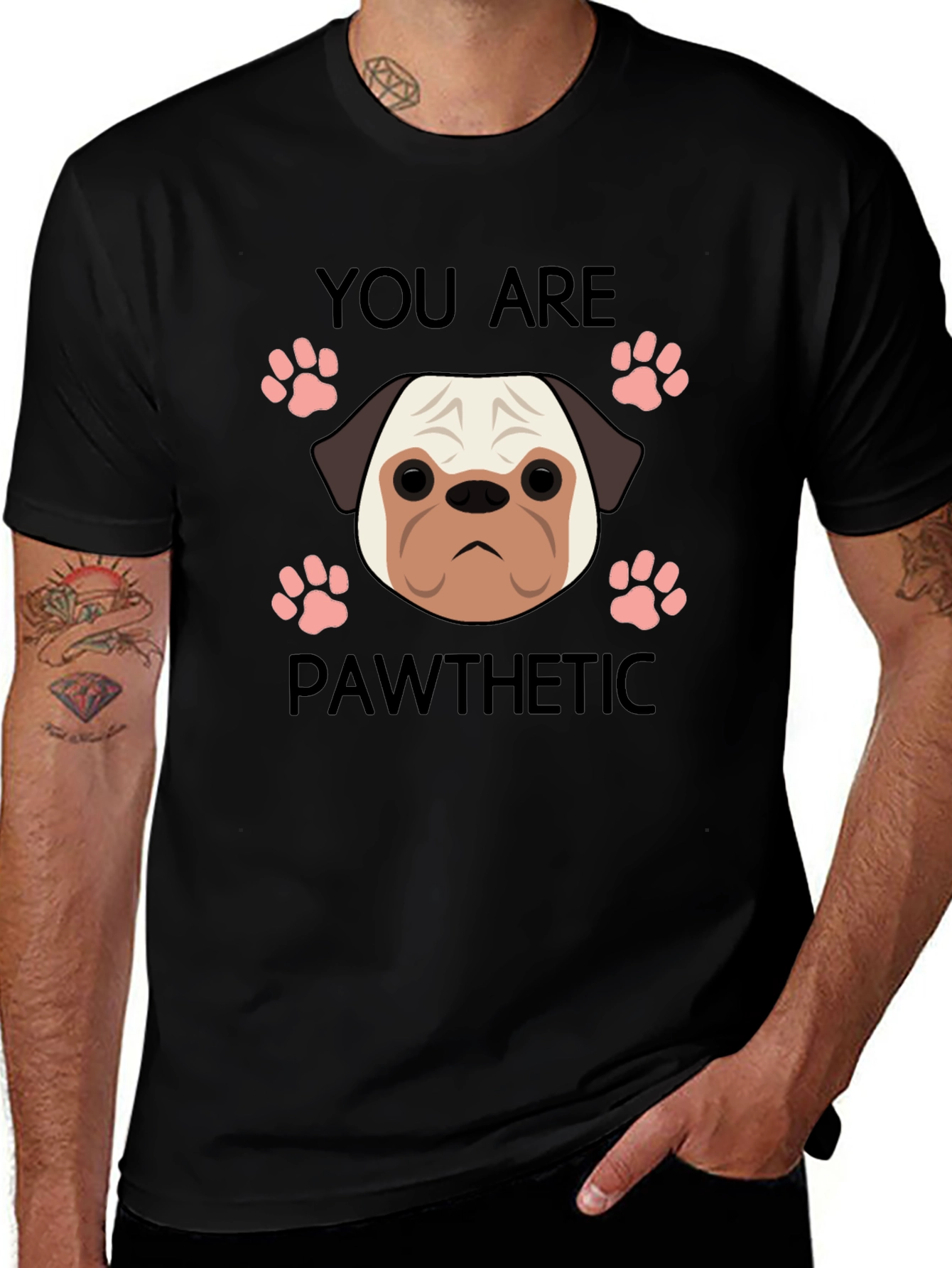 Pawthetic Pug Graphic T-Shirt