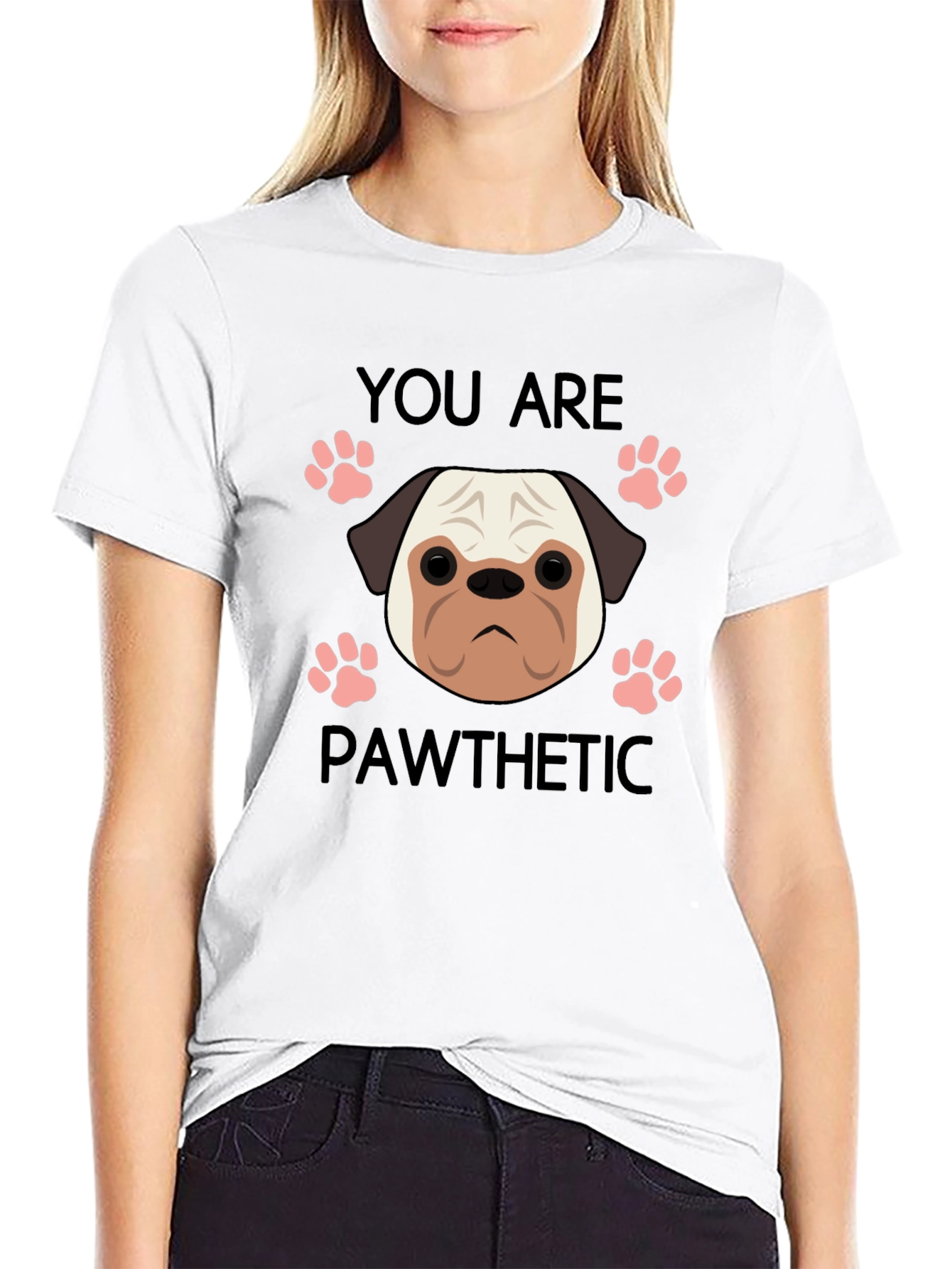 Pawthetic Pug Graphic T-Shirt