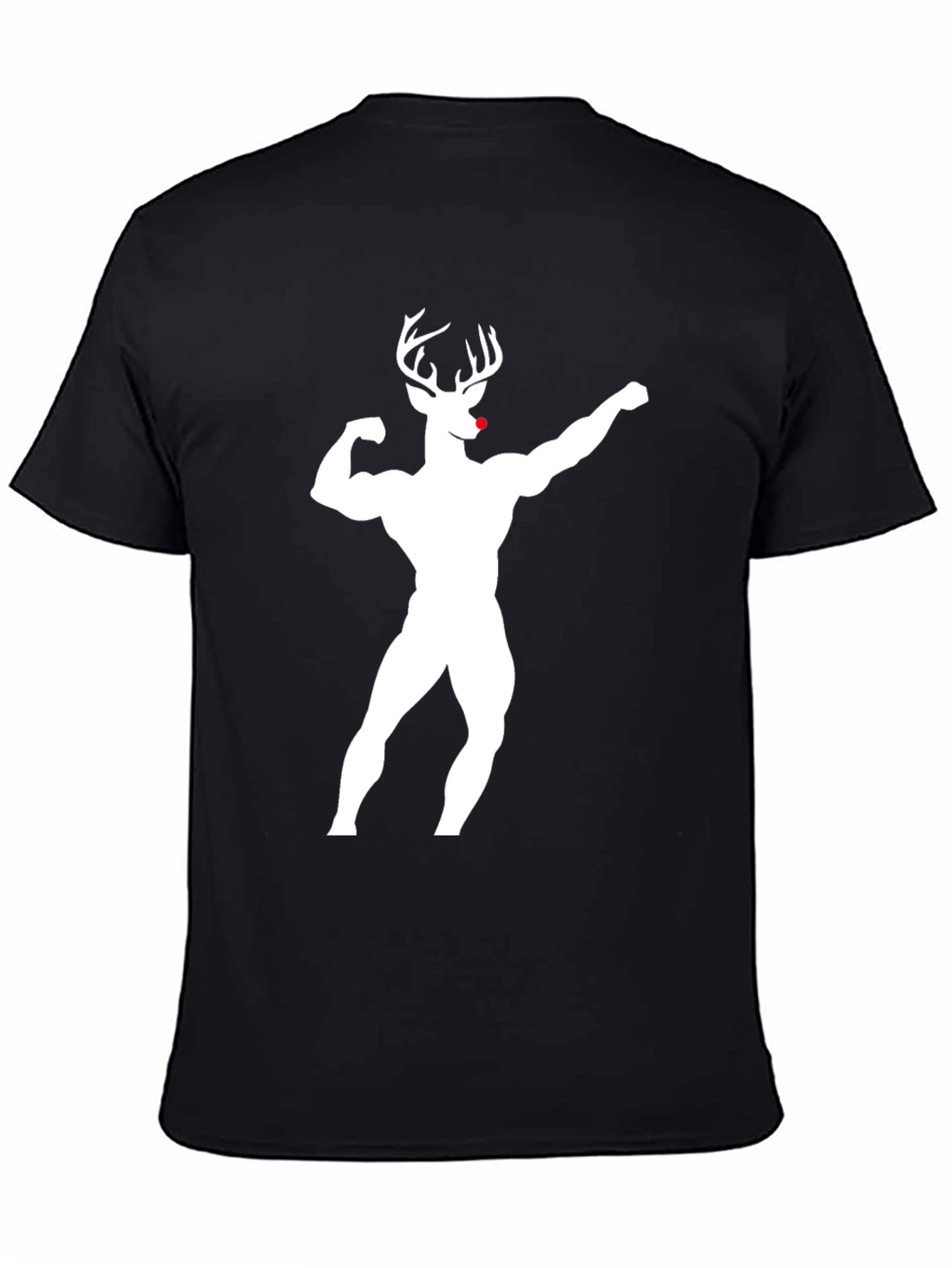 Muscle Deer Graphic T-Shirt - Black