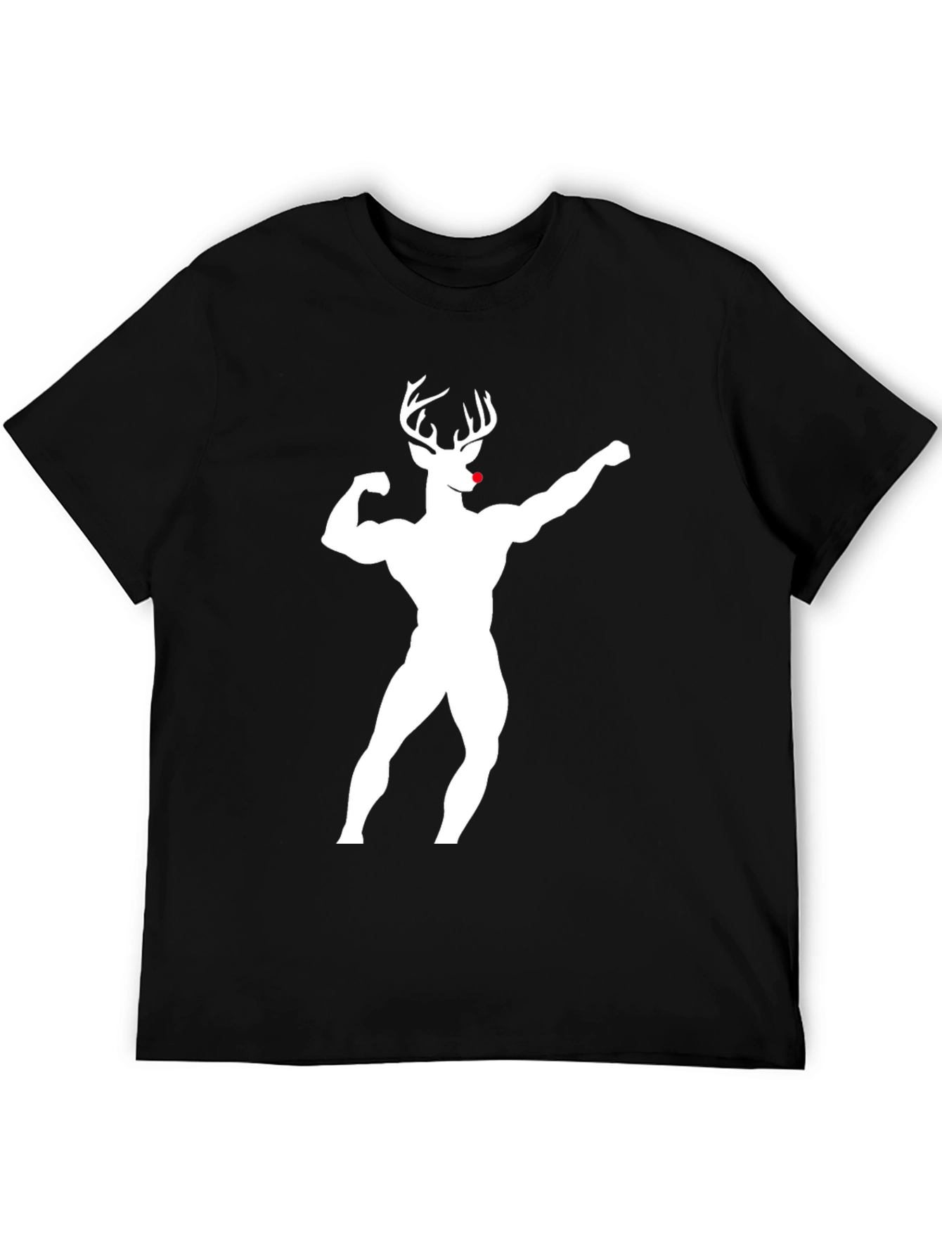 Muscle Deer Graphic T-Shirt - Black