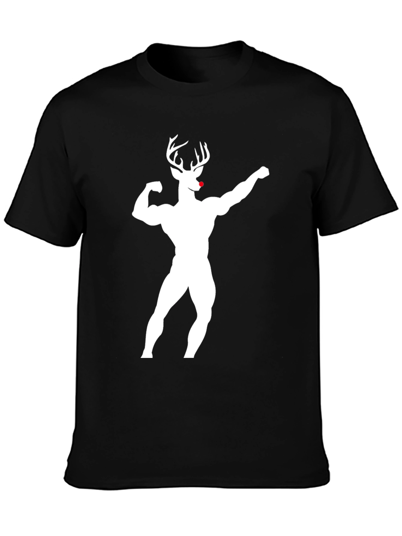 Muscle Deer Graphic T-Shirt - Black