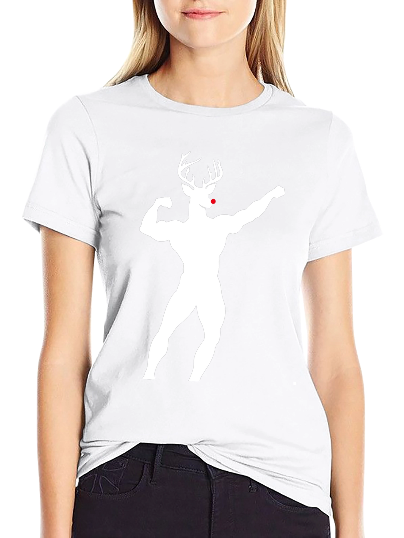 Muscle Deer Graphic T-Shirt - Black