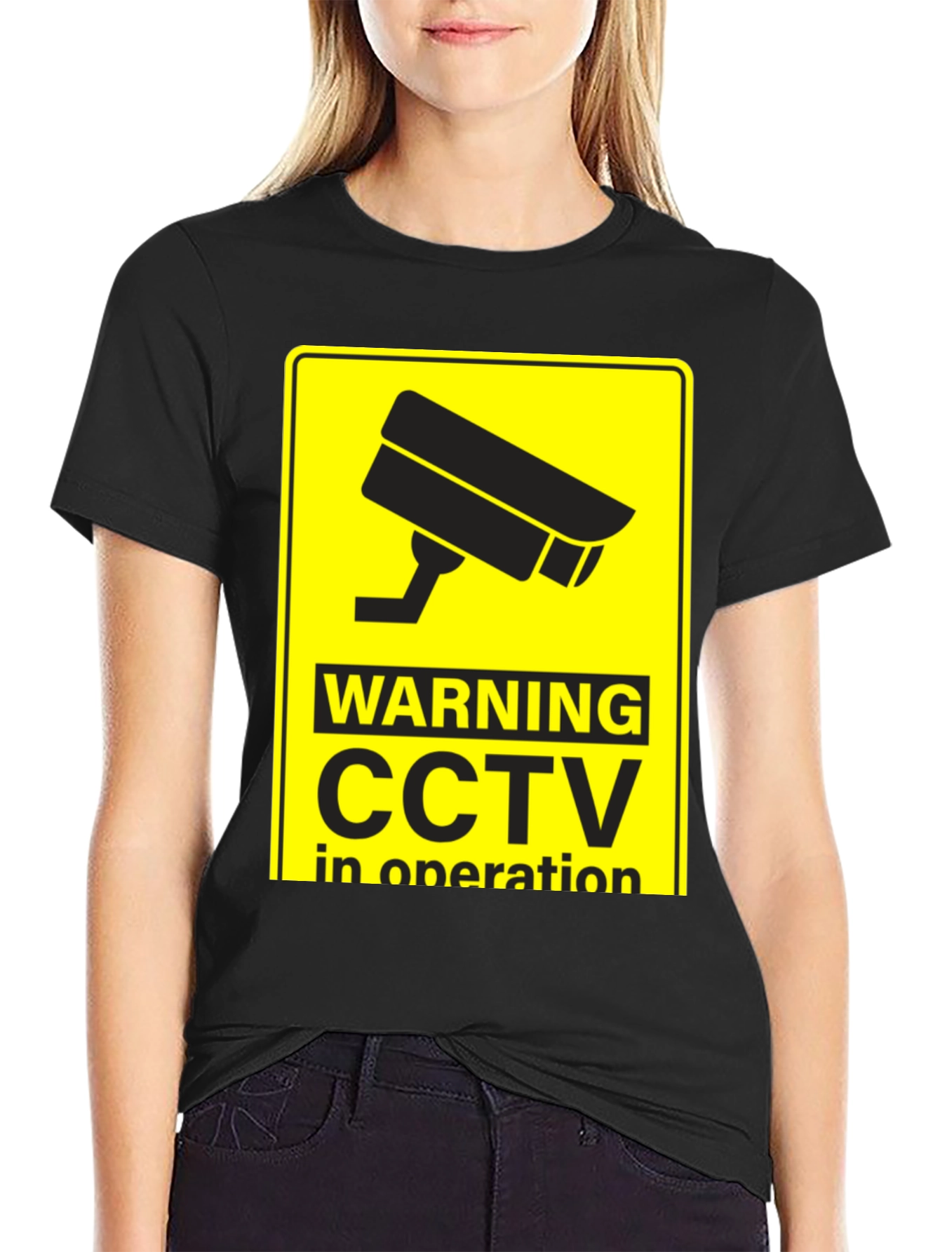 Warning CCTV In Operation Black T-Shirt