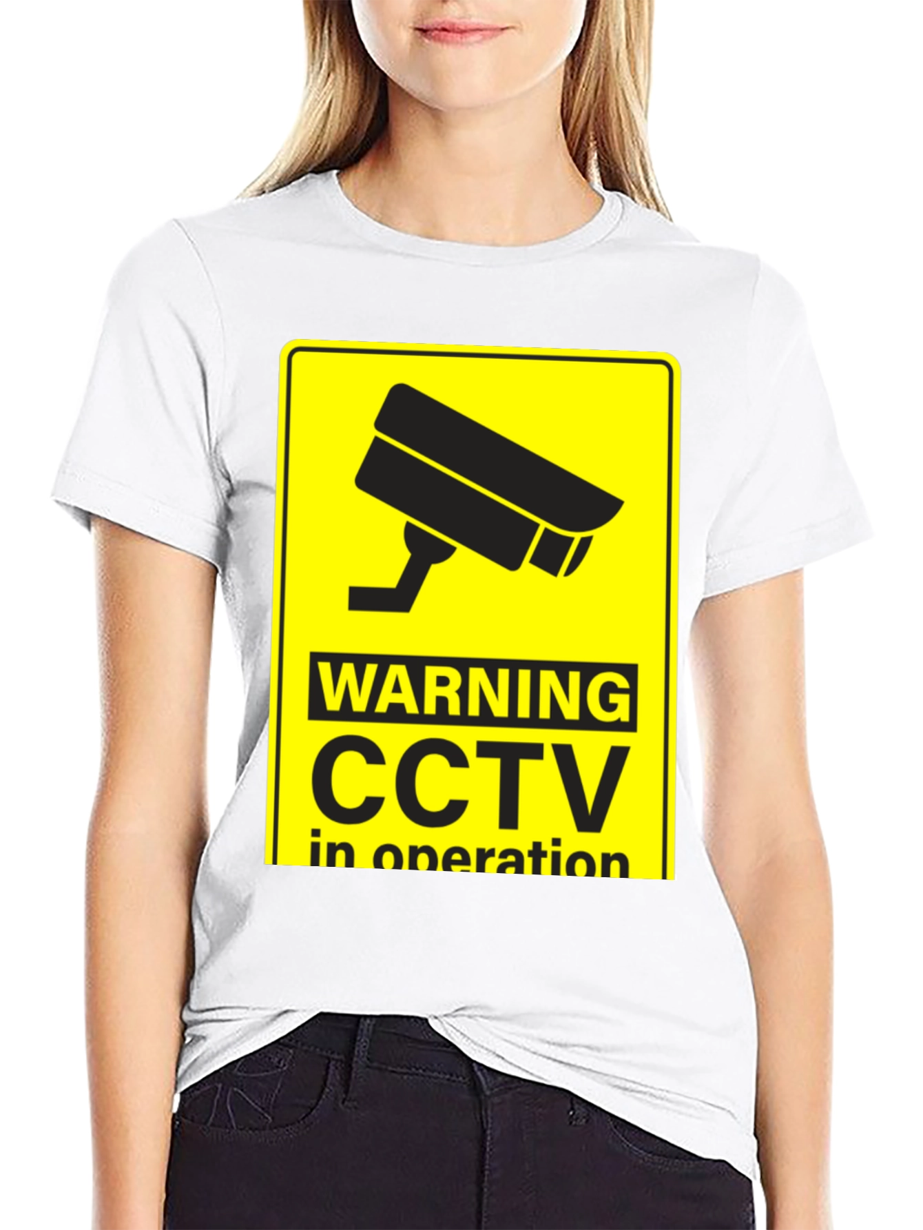 Warning CCTV In Operation Black T-Shirt
