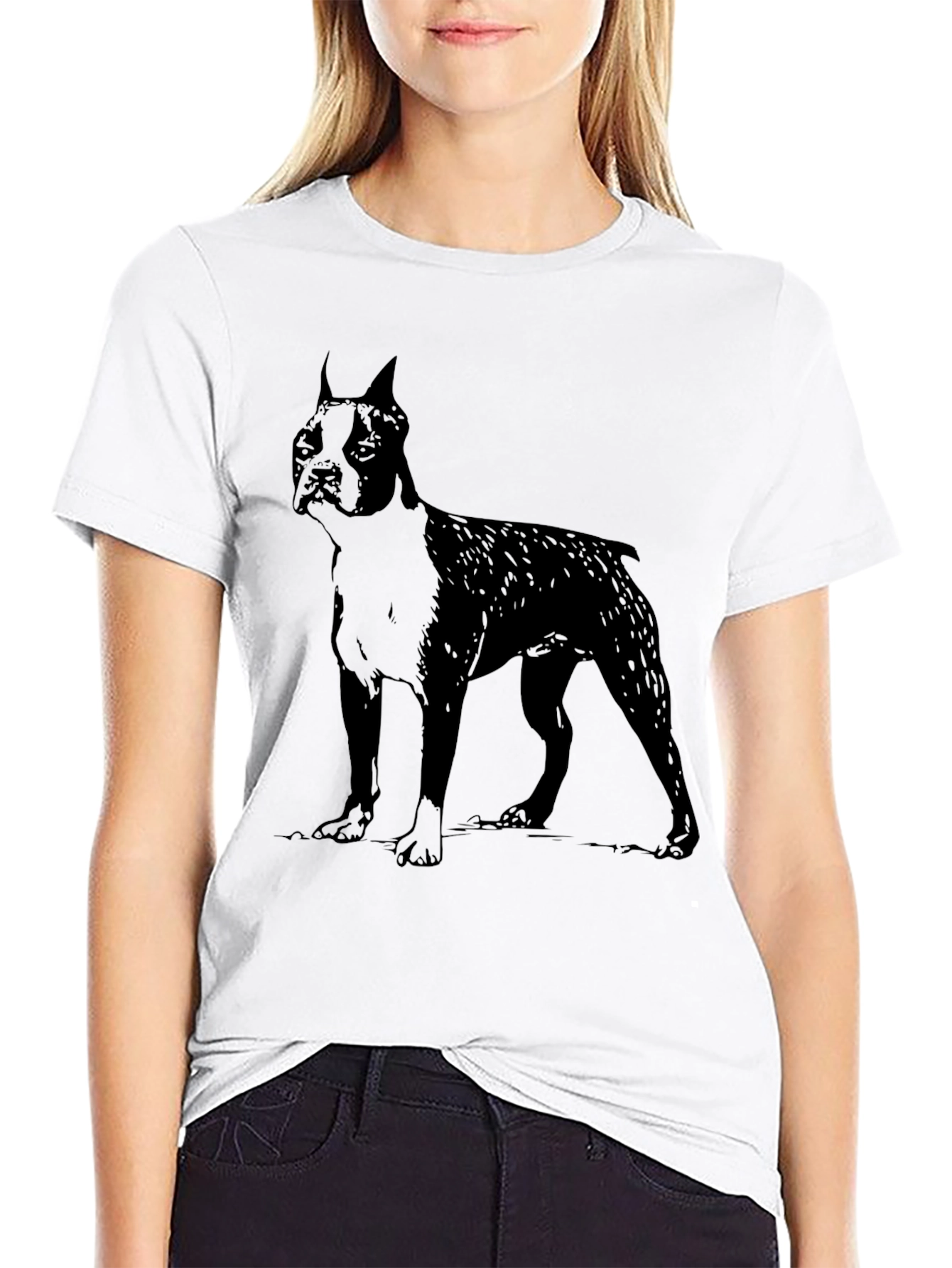 Boston Terrier Dog Graphic Tee - Black