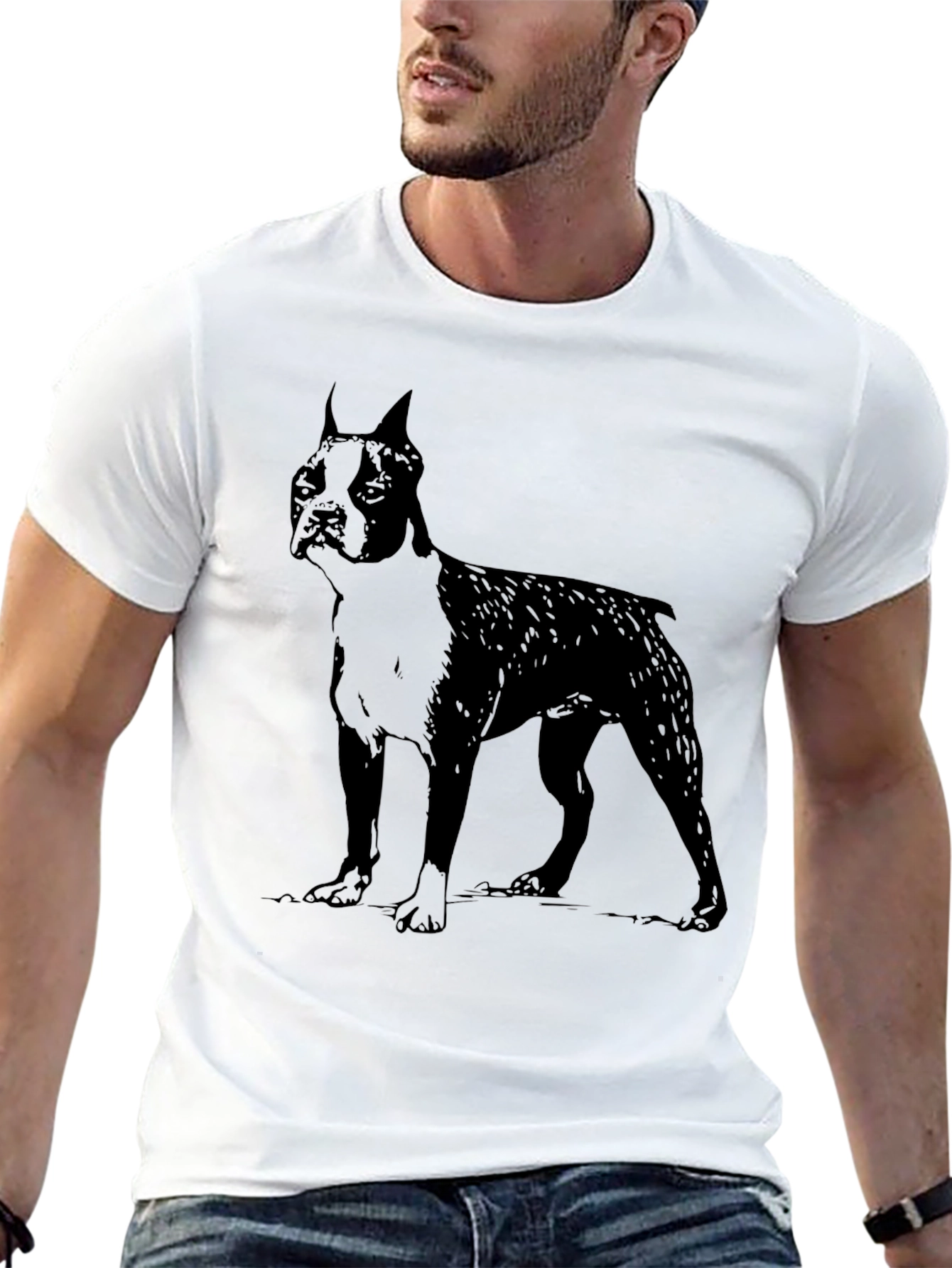 Boston Terrier Dog Graphic Tee - Black