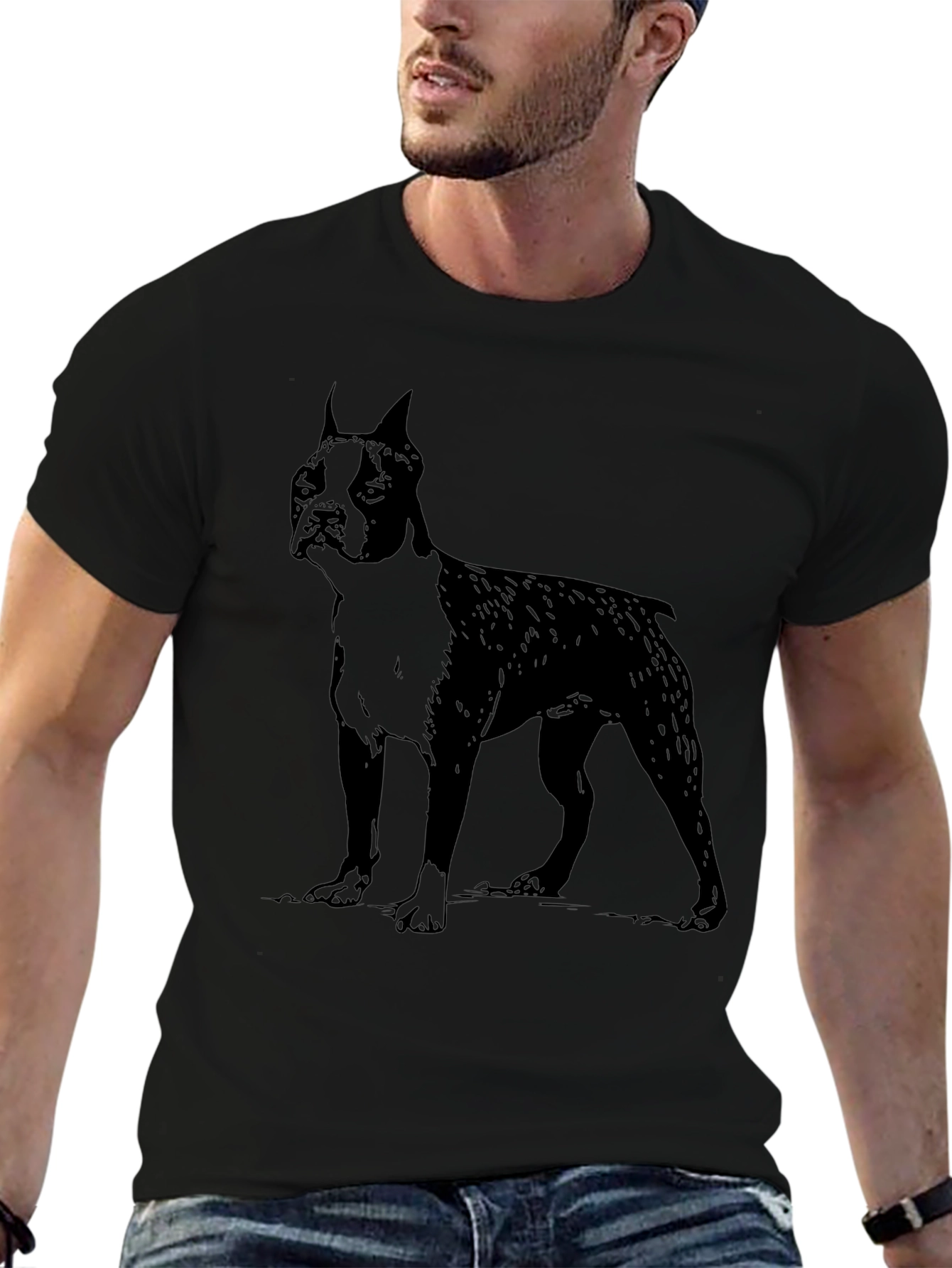 Boston Terrier Dog Graphic Tee - Black