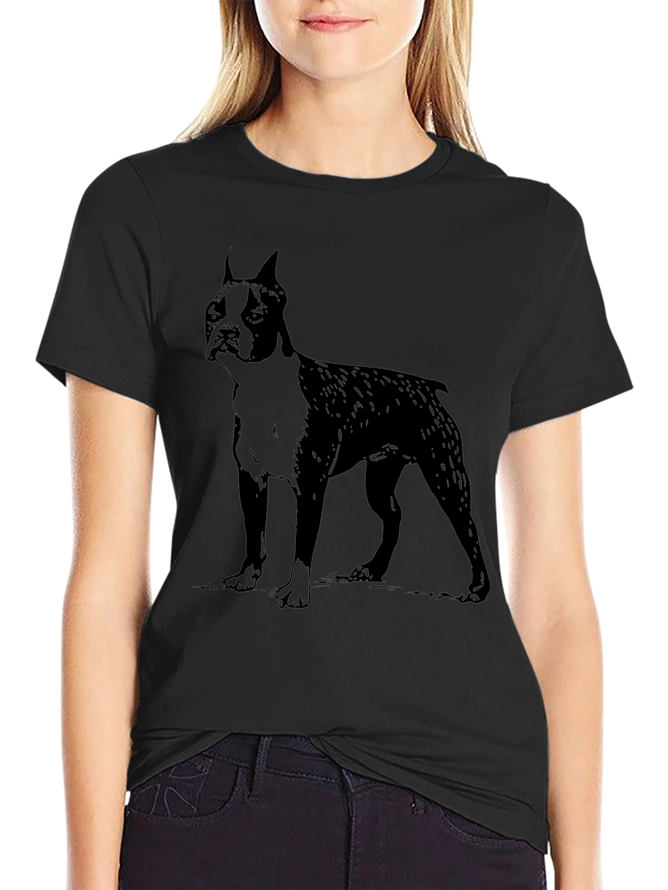Boston Terrier Dog Graphic Tee - Black
