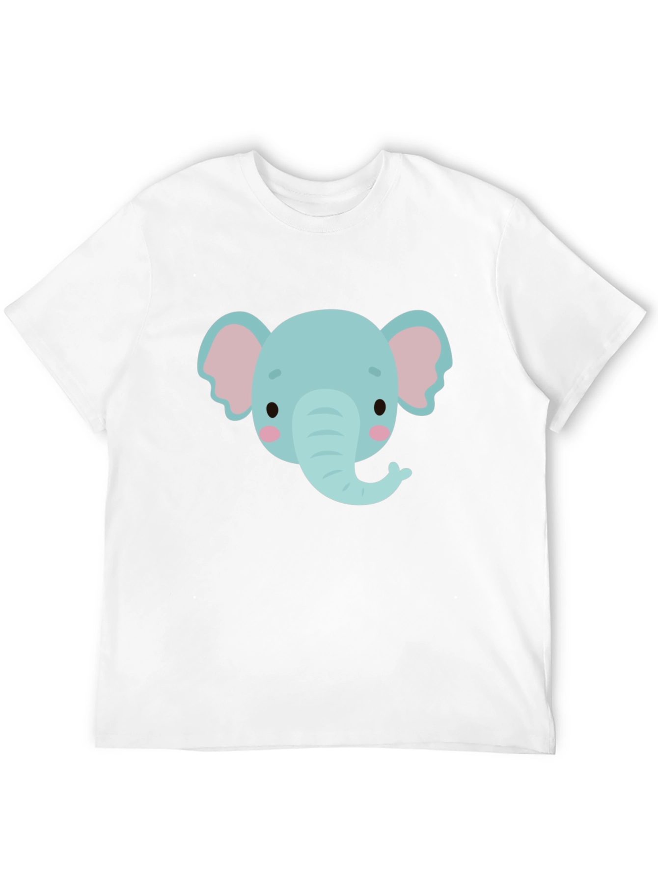Cute Elephant Graphic Tee - Black Cotton Comfort