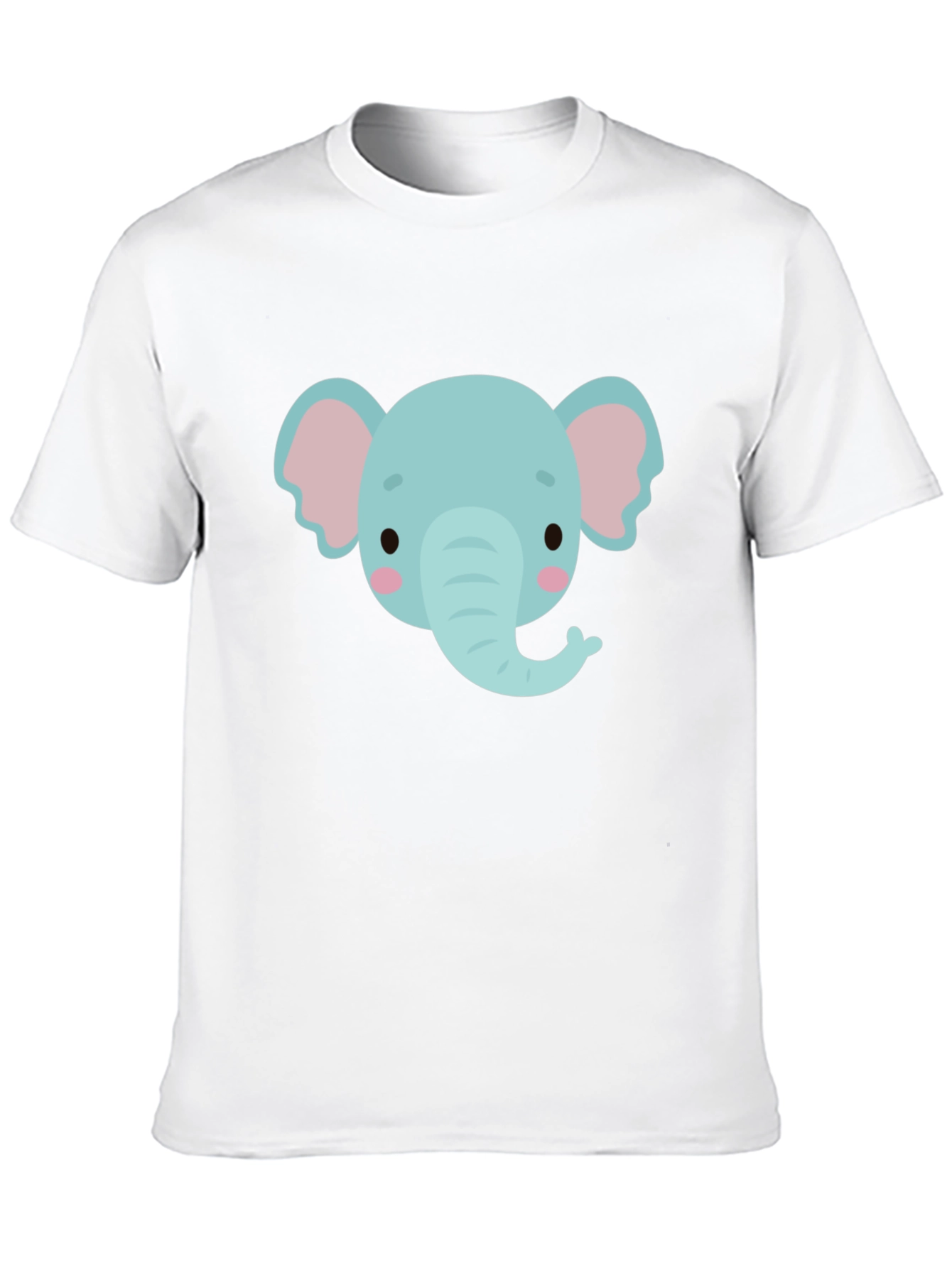 Cute Elephant Graphic Tee - Black Cotton Comfort