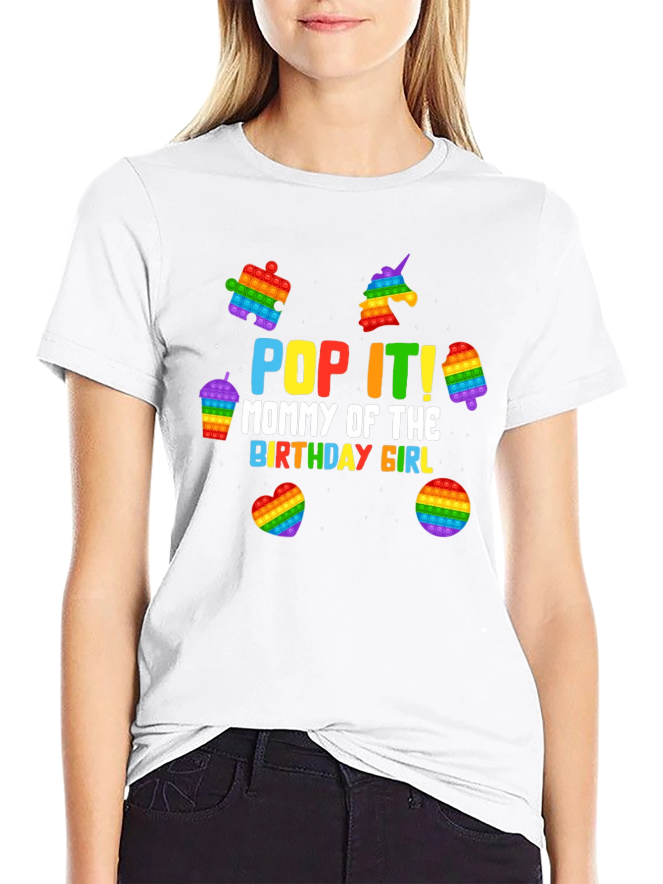 Pop It Birthday Girl Mommy T-Shirt