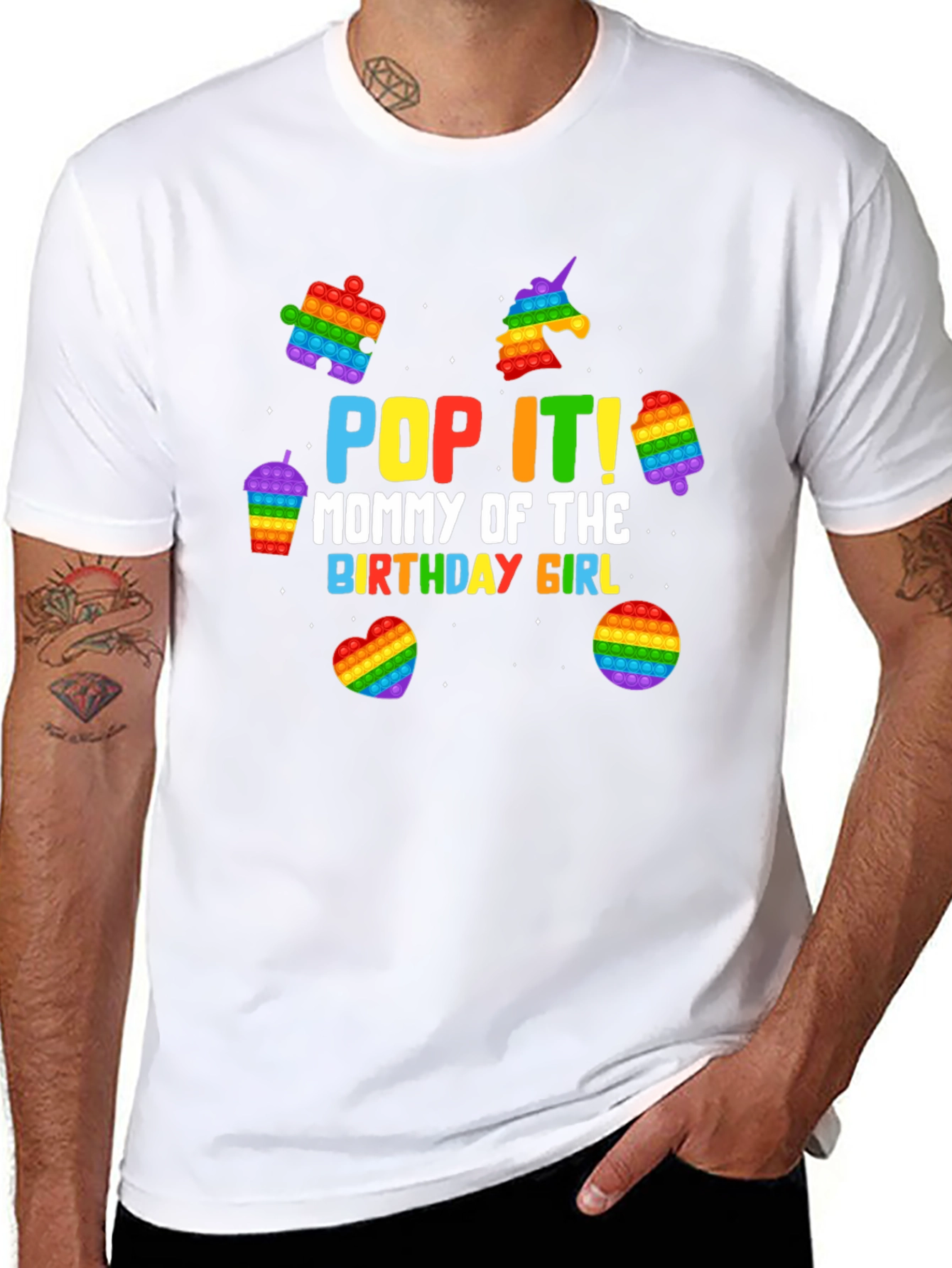 Pop It Birthday Girl Mommy T-Shirt