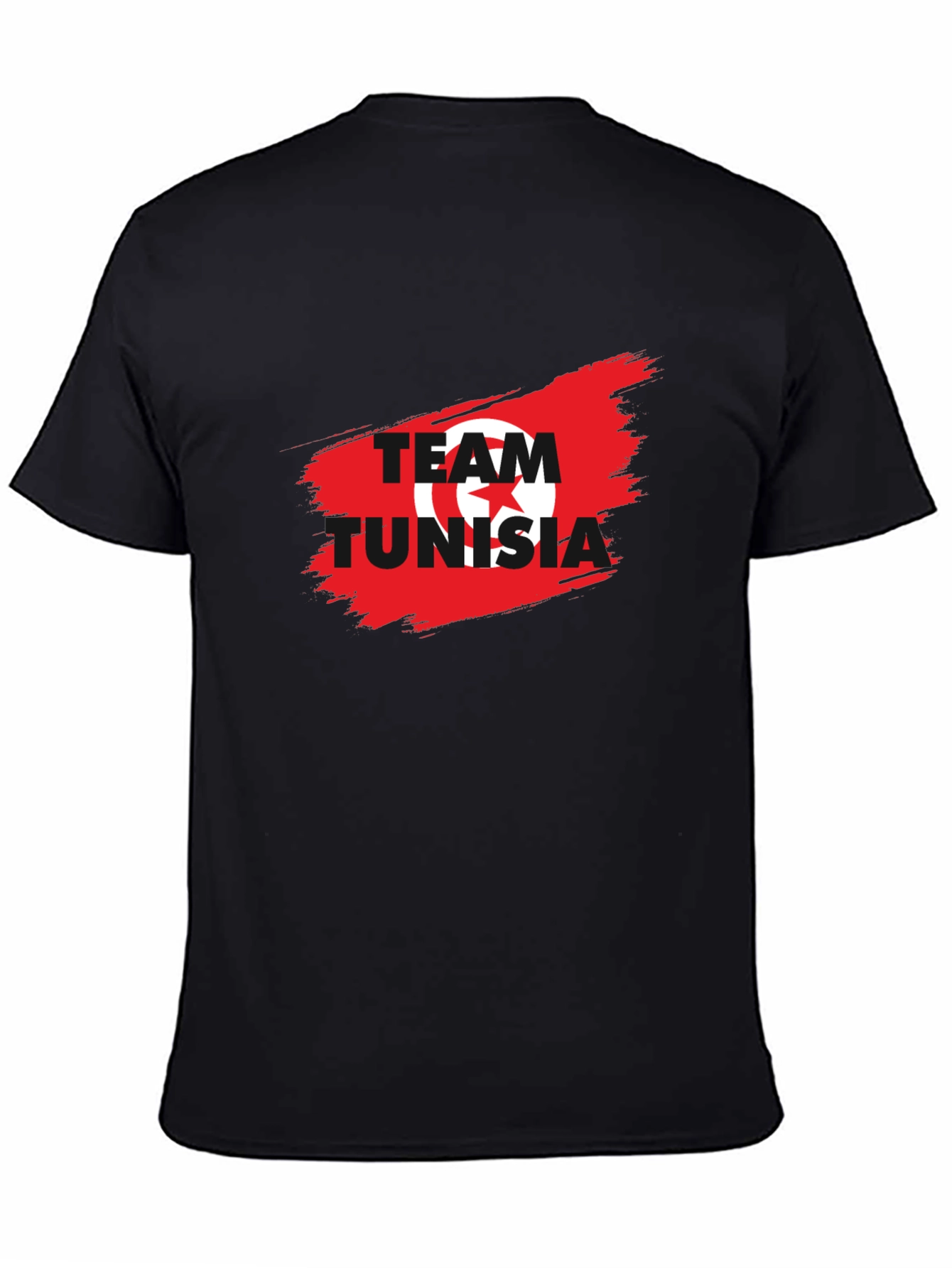 Team Tunisia Graphic T-Shirt - Black Cotton Tee